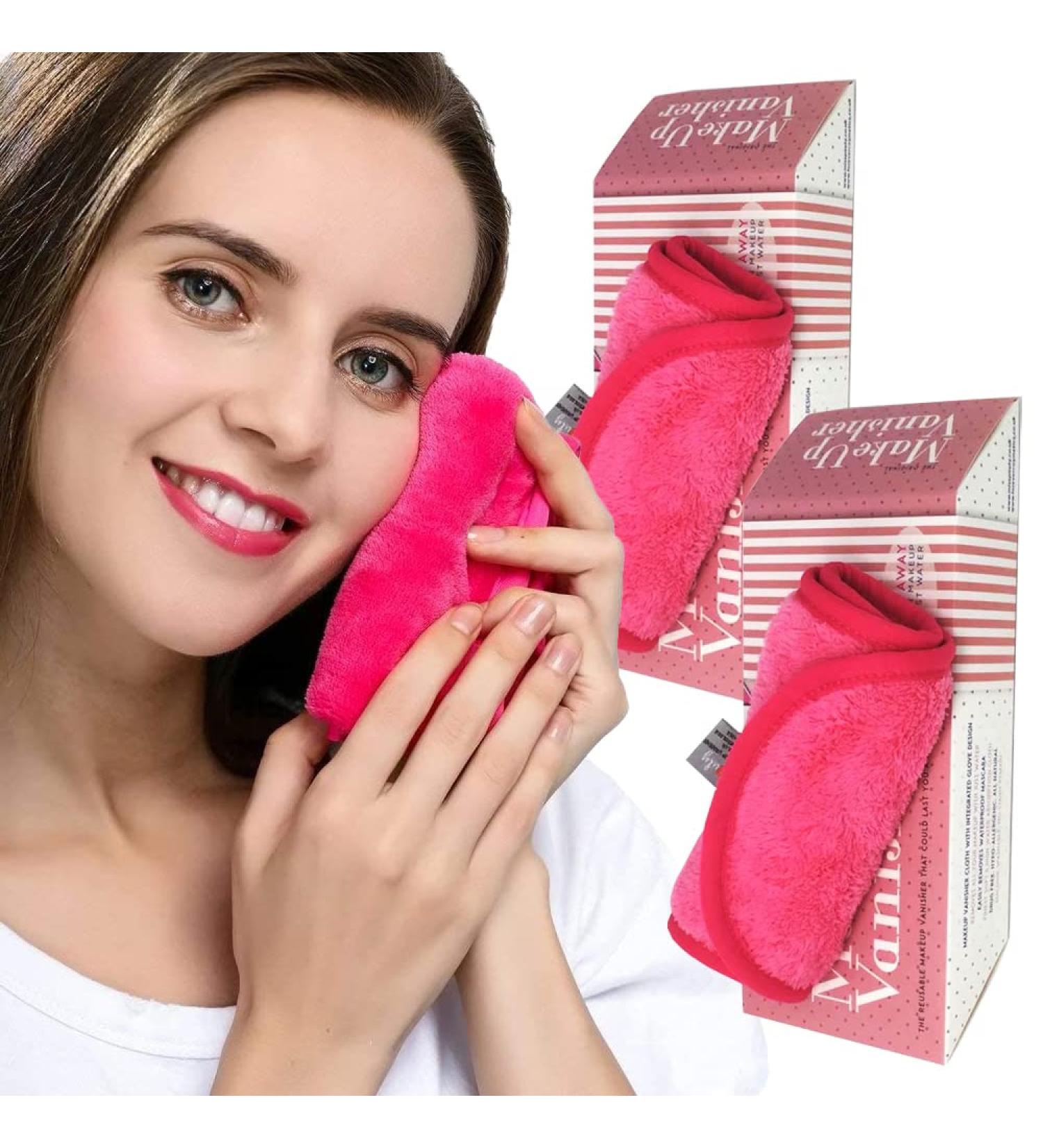 Makeup Remover Cloth x2 MISS POUTY Chemical Free Make Up Vanisher Cloths - Erase Face Make Up With Just Water (Pink) - Buy Online on GoSupps.com