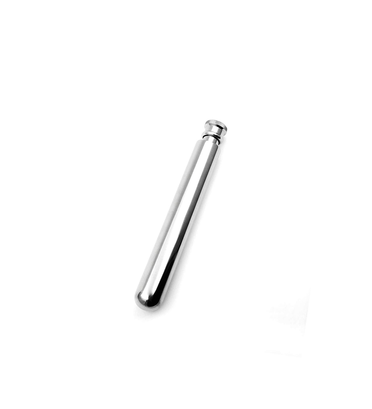 iSavage 2oz Hip Flask Tube - Mirror Finish 18/8 Stainless Steel - Buy Online on GoSupps.com