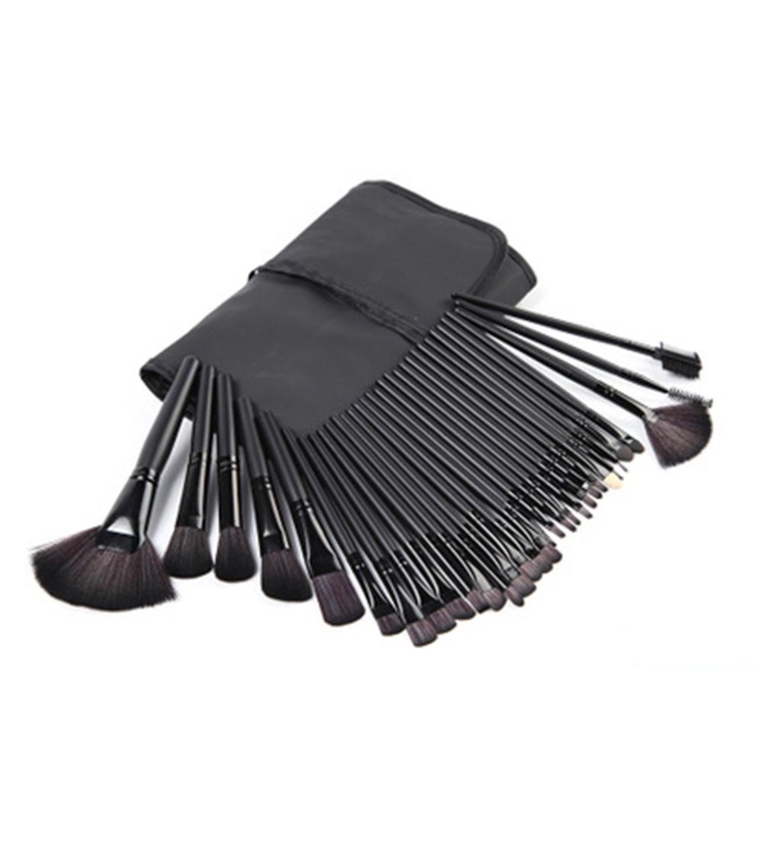 JHion 32 Pcs Synthetic Foundation Powder Concealers Eye Shadows Makeup Brush Sets Black - Buy Online on GoSupps.com