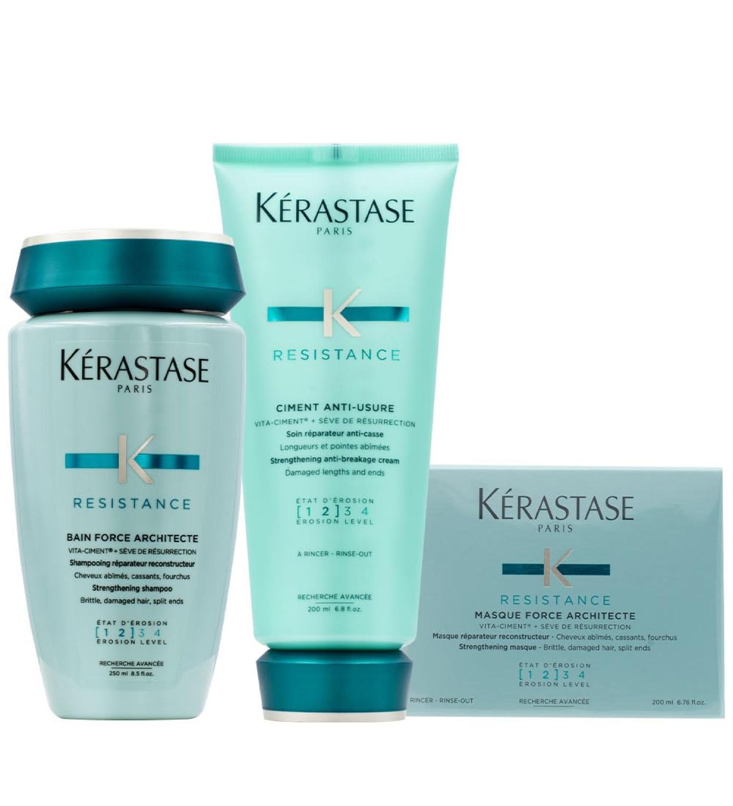 Kerastase R sistance Bain Force Architecte Anti-wear Cement and Force Architecte Mask