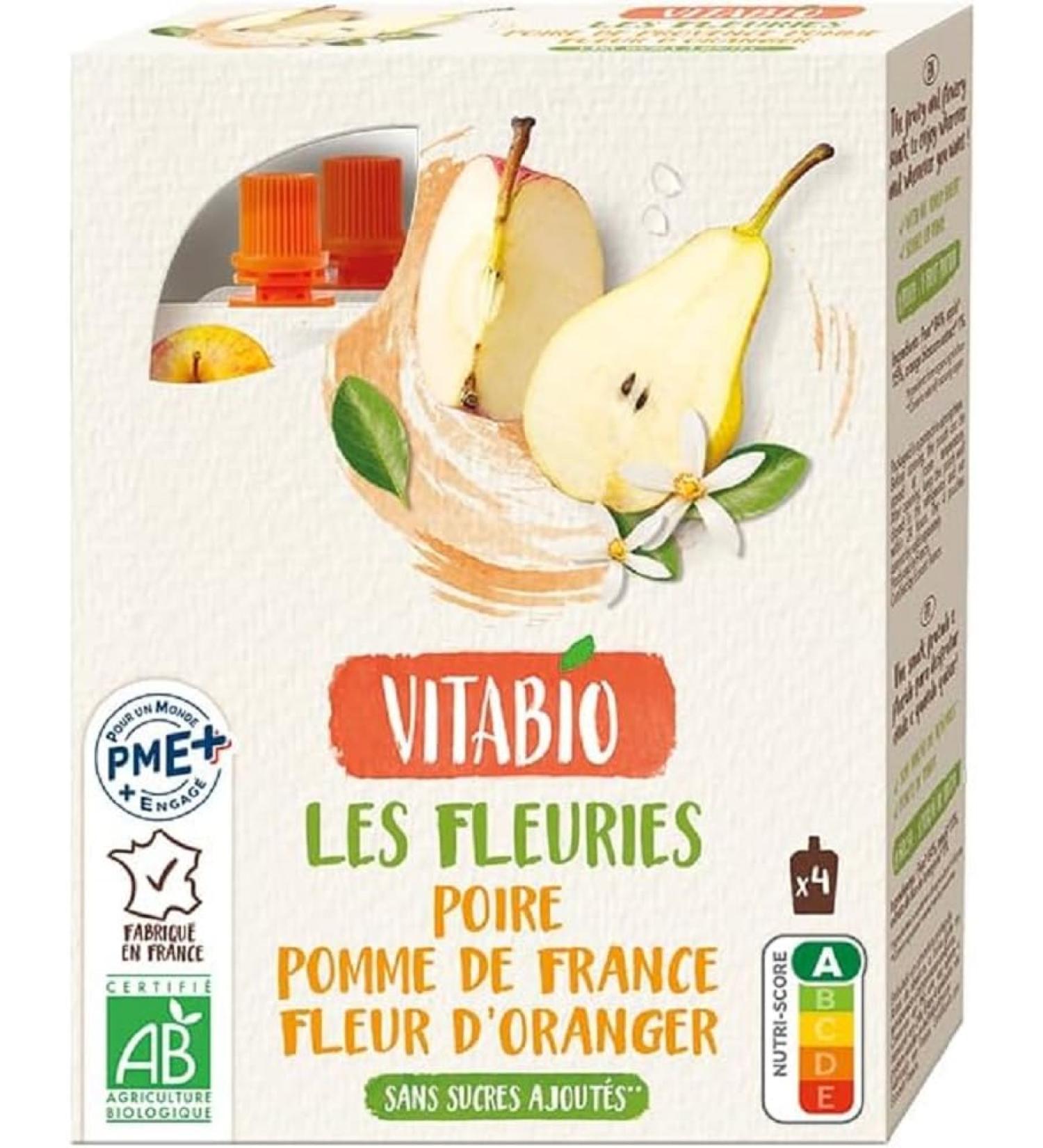 Vitabio Fruits & Fleur - Pear Apple Orange Blossom 4x120 g - ORGANIC - Buy Online on GoSupps.com