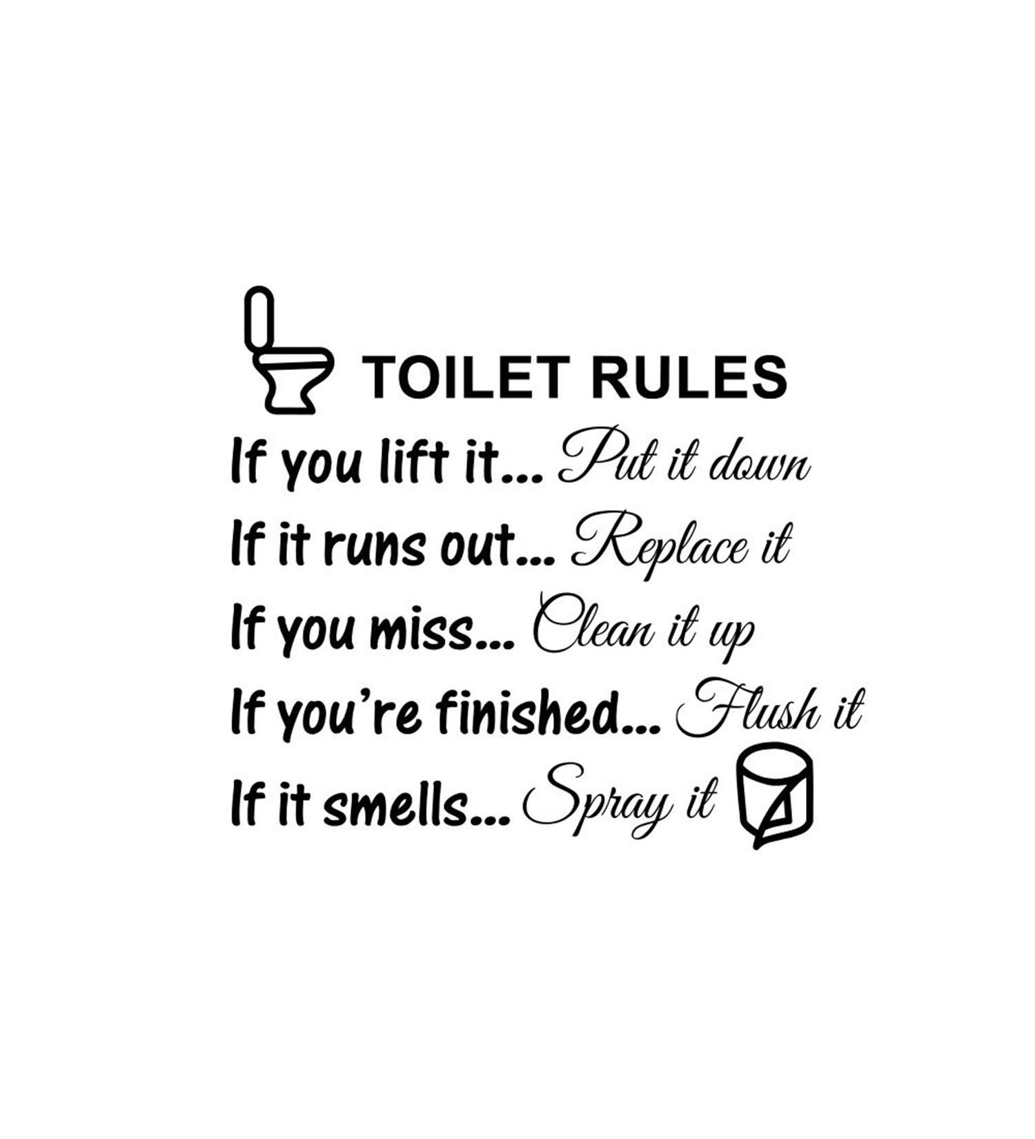 Jiuhong Funny Man's Woman's Washroom Toilet Sign Wall Sticker Home Decor - DIY Removable Bathroom WC Door Accessory for Kids Room - Buy Online on GoSupps.com