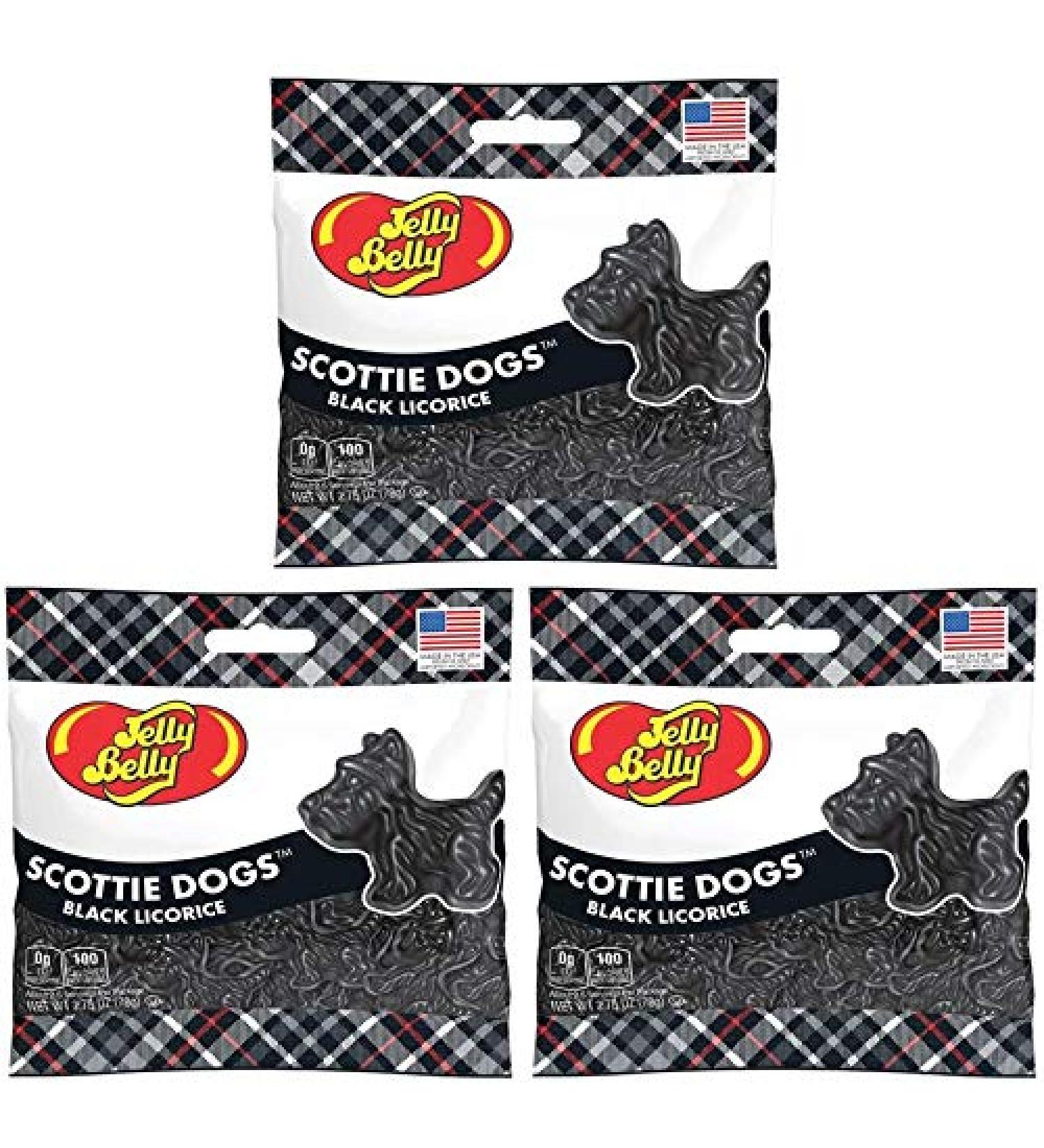 Jelly Belly Black Licorice Scottie Dogs, 2.75 Ounces (Pack of 3) Black Licorice 2.75 Ounce (Pack of 3)
