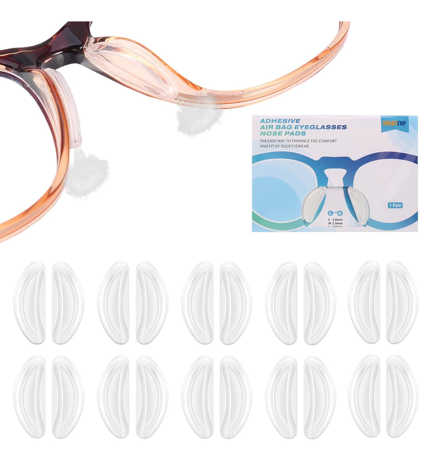 SMARTTOP 2mm Air Chamber Silicone Nose Pads - Anti-Slip Adhesive Nose Pads for Full Frame Eyeglasses - 10 Pair Pack - Buy Online on GoSupps.com