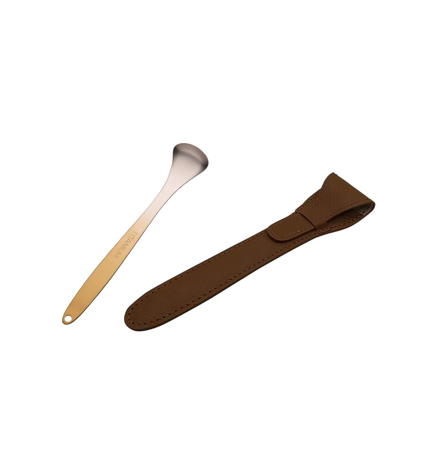 Shop TE to TE Yo Okabe Tableware - Premium Japanese Design | Matte Champagne with Genuine Leather Case - Buy Online on GoSupps.com