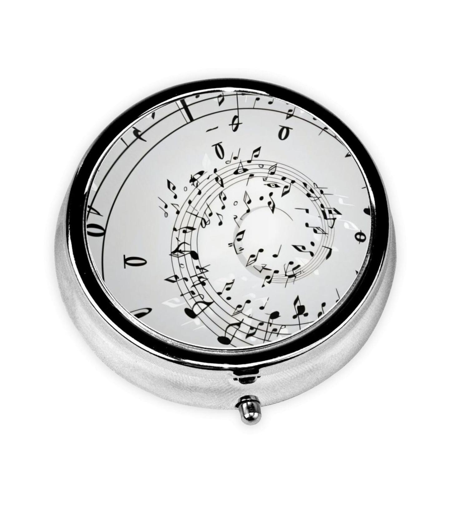 Portable Music Note Wall Pill Box | Mini 3-Compartment Metal Organizer for Travel - Perfect for Small Pills - Buy Online on GoSupps.com
