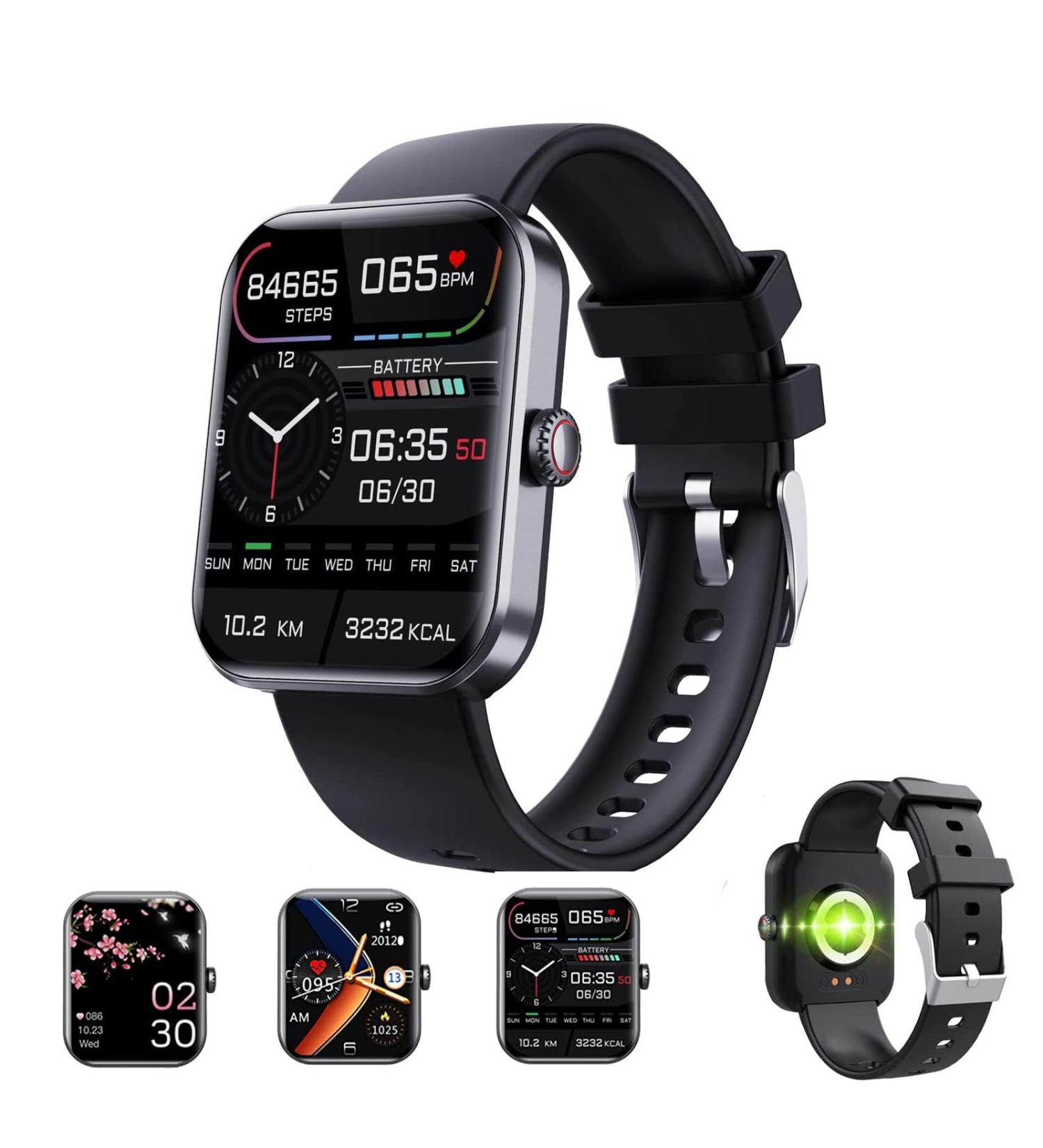 Non-Invasive Glucose Monitoring Smartwatch - Blood Sugar, Pressure, Oxygen Tracker & Fitness Watch (Black) - Buy Online on GoSupps.com