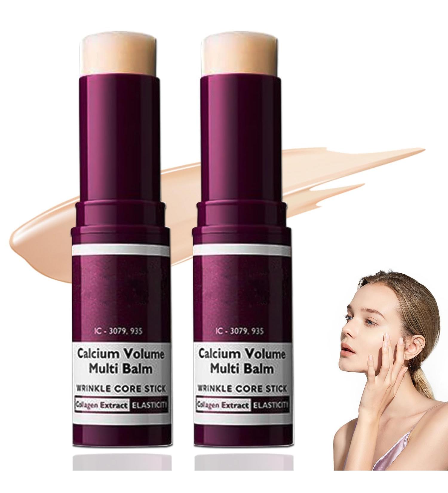 Calcium Multi Balm Stick - Korean Collagen Infused Moisturizer for Youthful Firm Skin - Hydrating Wrinkle Treatment for Face Neck & Eyes - 9g(2pcs) - Buy Online on GoSupps.com