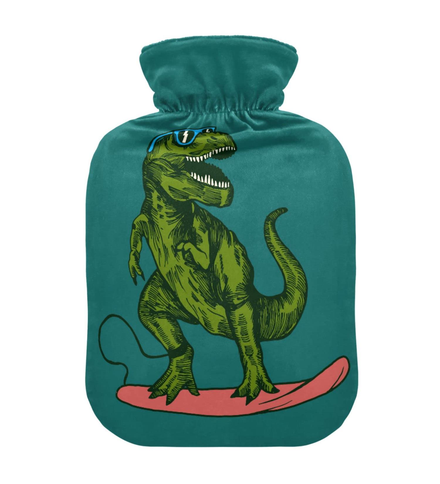 Dinosaur Surfer Hot Water Bottle | Pain Relief & Heating Pad | 1L - Ideal for Headaches & Cramps - Shop Internationally - Buy Online on GoSupps.com