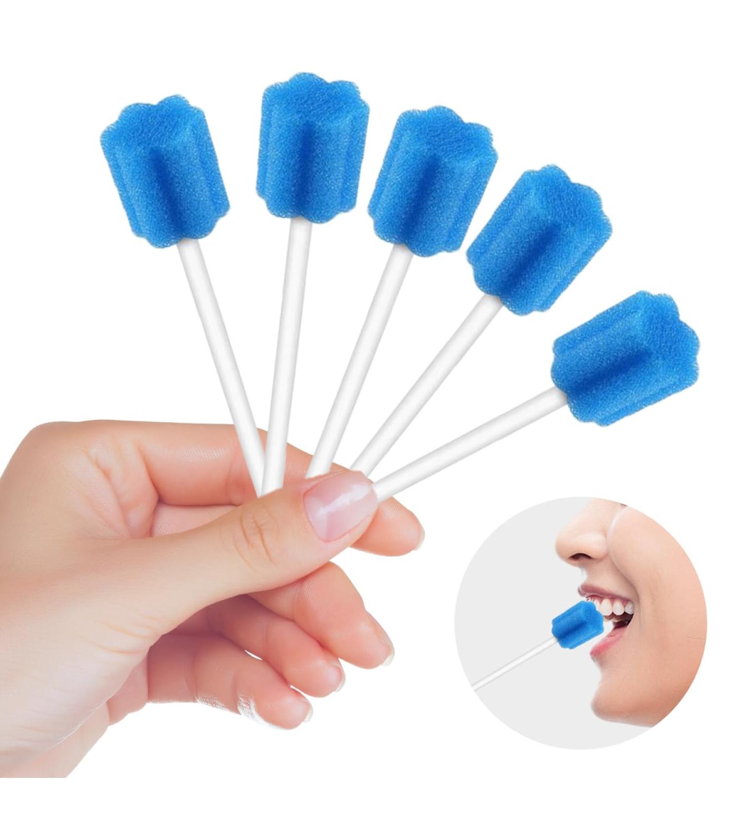 80 Pieces Portable Oral Sponge - Disposable Sterile Cotton Swabs for Kids & Adults | One-Way Oral Care Mouthpieces - Blue - Buy Online on GoSupps.com