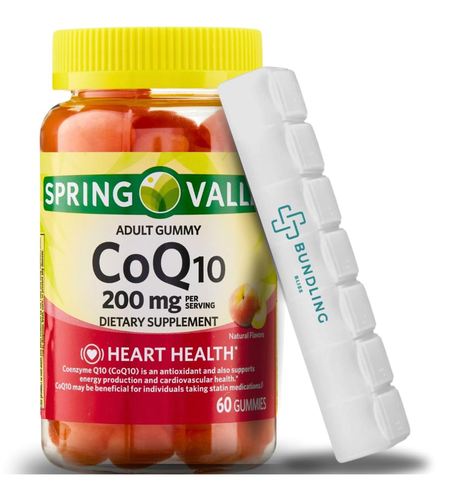 Spring Valley CoQ10 200mg Gummies - Dietary Supplement with 7 Day Pill Organizer | 60 Count - Buy Online on GoSupps.com