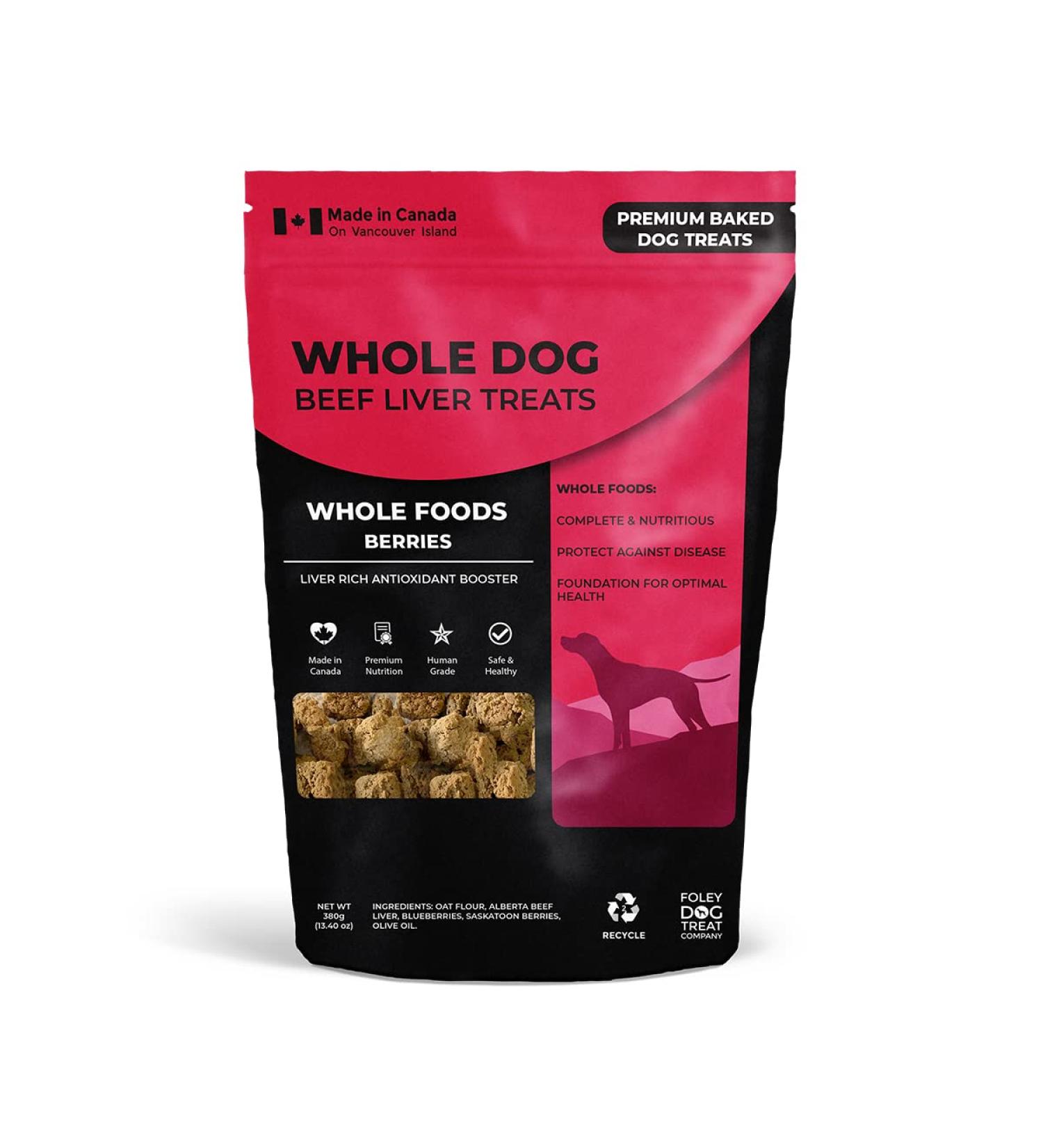 Whole Beef Liver Treats for Dogs | Whole Berries | Foley s Premium Baked Dog Treats with Liver Rich Antioxidant Booster | Whole Dog Food & Training Treats | Gluten Free Wheat Free | 380g /13.4oz Whole Foods Berries 380 g (Pack of 1) - Buy Online on GoSupps.com