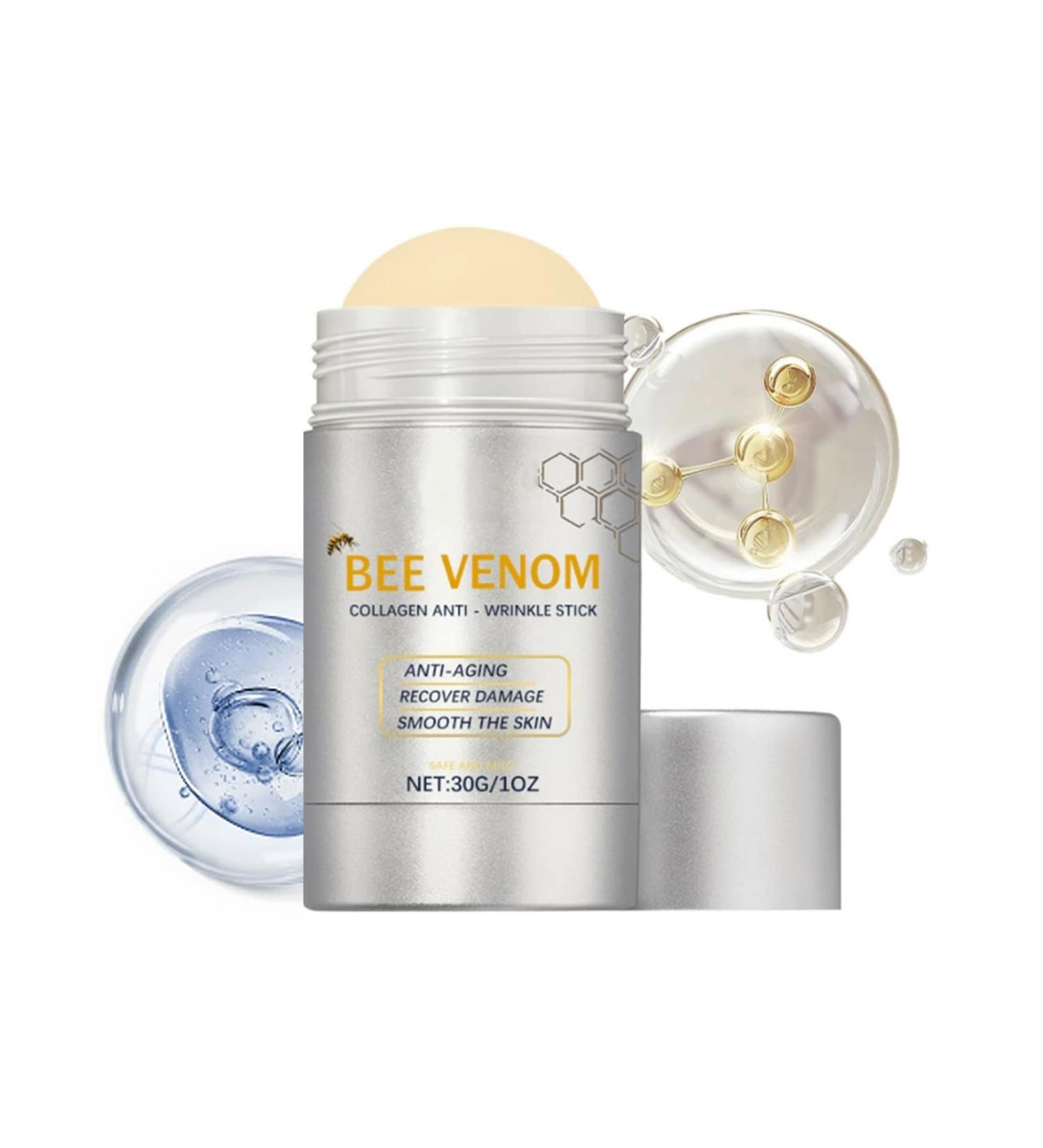 Bee Venom Collagen Stick Anti-Wrinkle Firming Cream Stick Lifting & Tightening Serum Stick Hydrates and Nourishes Skin Restore Skin Elasticity Reduces Wrinkles Skin Collagen Moisturizer for Dry Skin - Buy Online on GoSupps.com