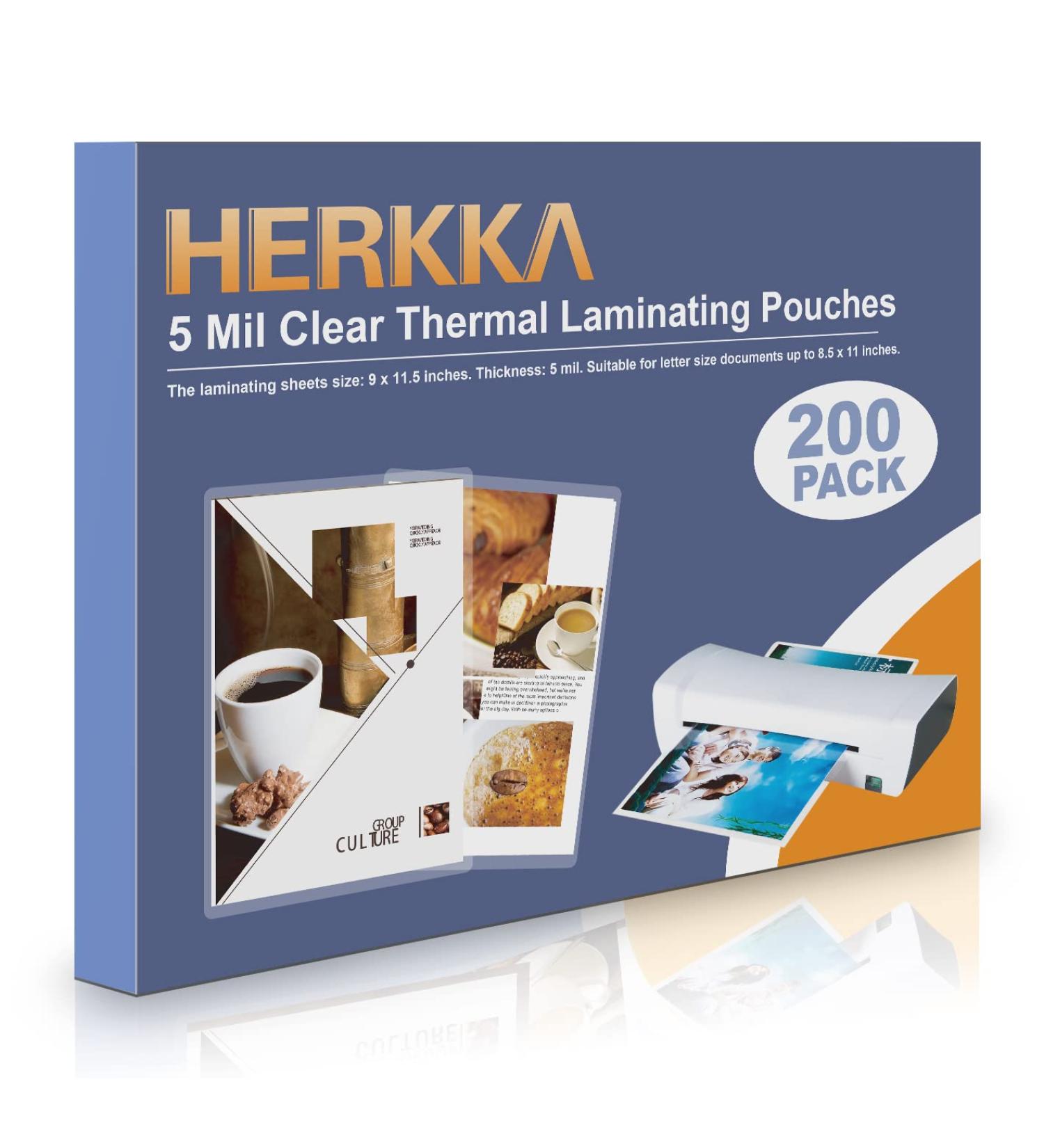 HERKKA 200 Pack Laminating Sheets Holds 8.5 x 11 Inch Sheets 5 Mil Clear Thermal Laminating Pouches 9 x 11.5 Inch Lamination Sheet Paper for Laminator Round Corner Letter Size - Buy Online on GoSupps.com