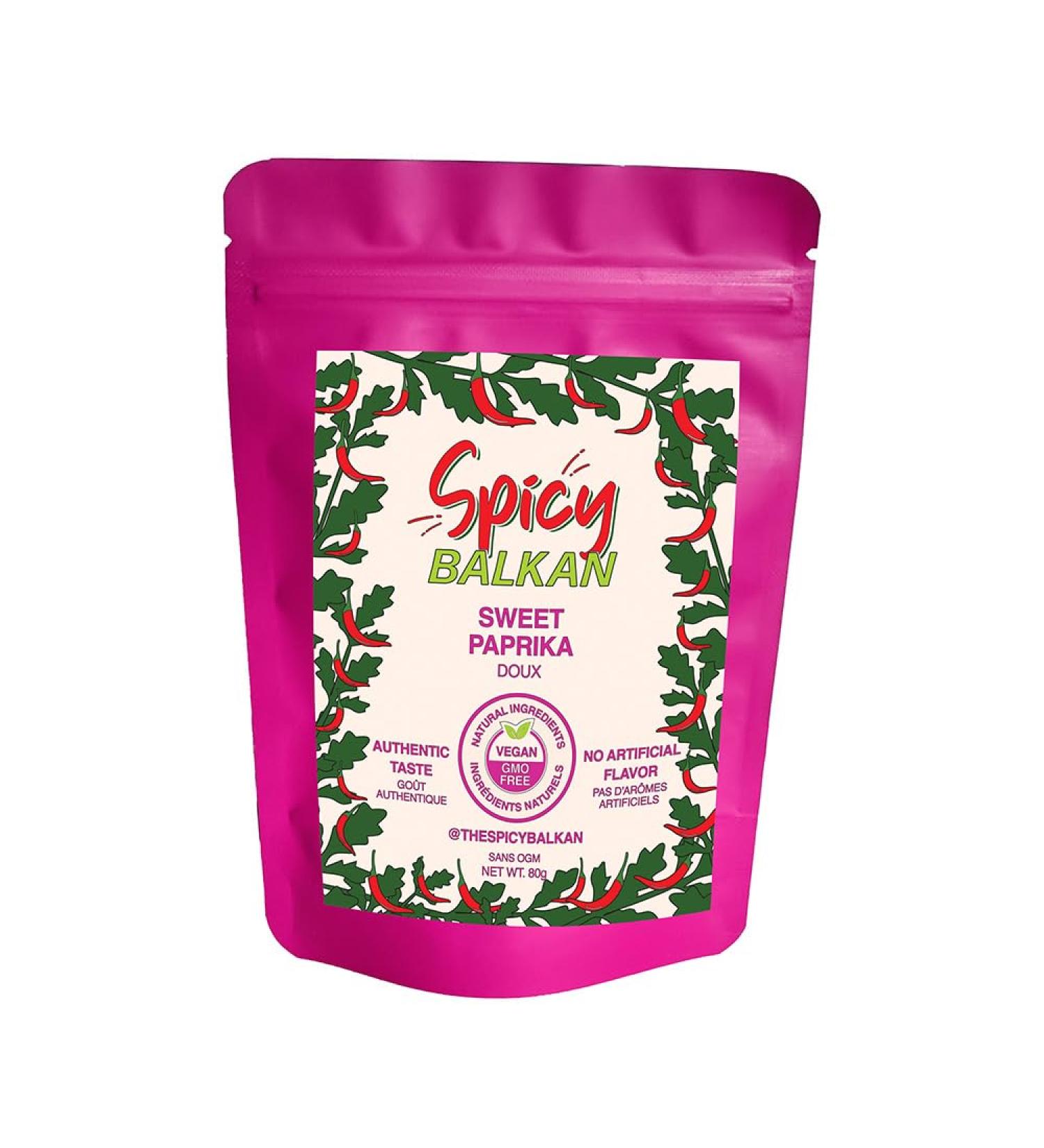Spicy Balkan Sweet Paprika Spice - 80g - Hungarian Paprika - Quality Natural Herbs and Spices Authentic Balkan Flavor - Buy Online on GoSupps.com