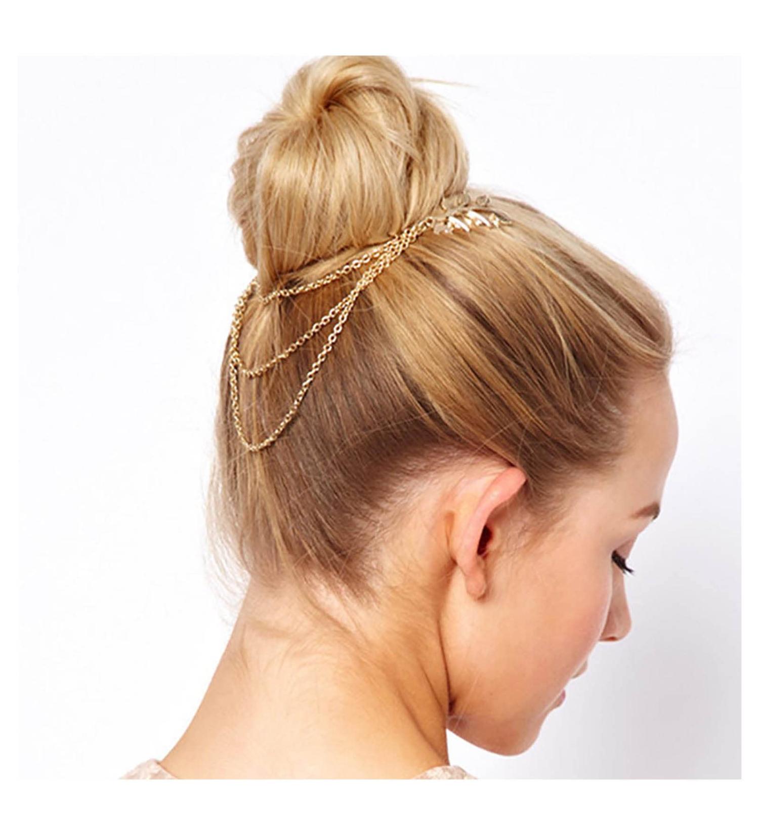 Inilbran Boho Leaf Chain Comb Gold Chain Tassel Hair Comb Barrette Olive Branch Side Comb Headpiece Vintage Leaf Hairpiece Comb Multilayer Tassel Chain Leaf Hair Clip for Women and Girls - Buy Online on GoSupps.com