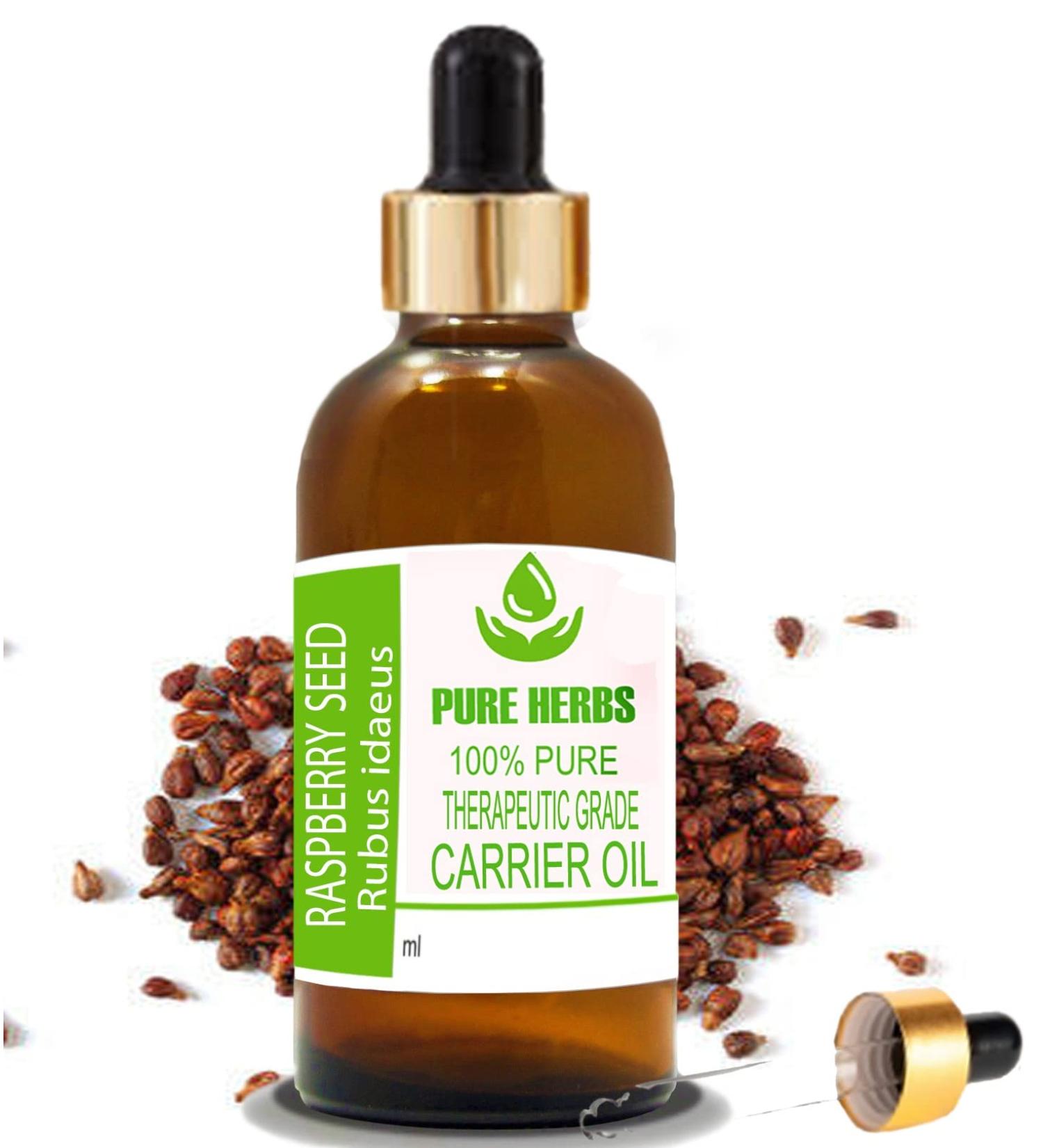 Pure Herbs Raspberry Seed Oil - 100% Pure & Natural Therapeutic Grade Carrier Oil (30ml) with Dropper Shop Internationally - Buy Online on GoSupps.com