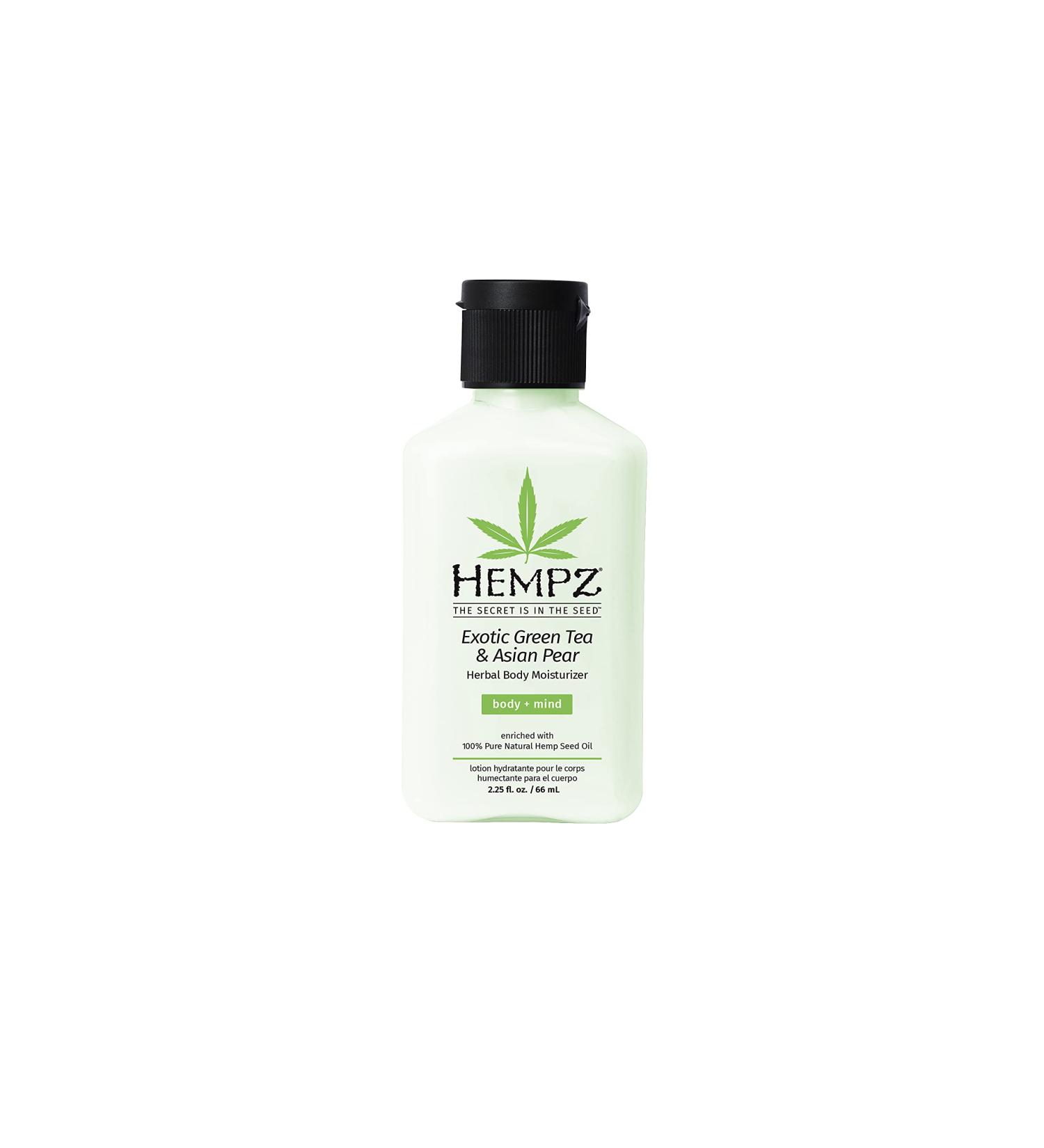 Hempz Exotic Herbal Body Moisturizer with Hemp Seed Oil, Green Tea, Asian Pear - 2.25oz Vegan Lotion for Dry Skin with Acai & Goji Berry - Buy Online on GoSupps.com
