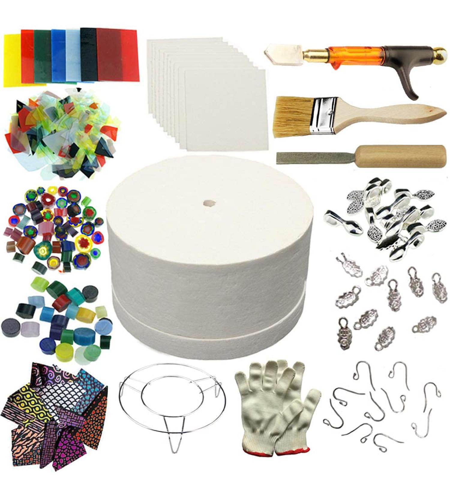 WICAND Microwave Kiln Fusing Glass DIY Jewelry Tools Set - 15pcs - Buy Online on GoSupps.com
