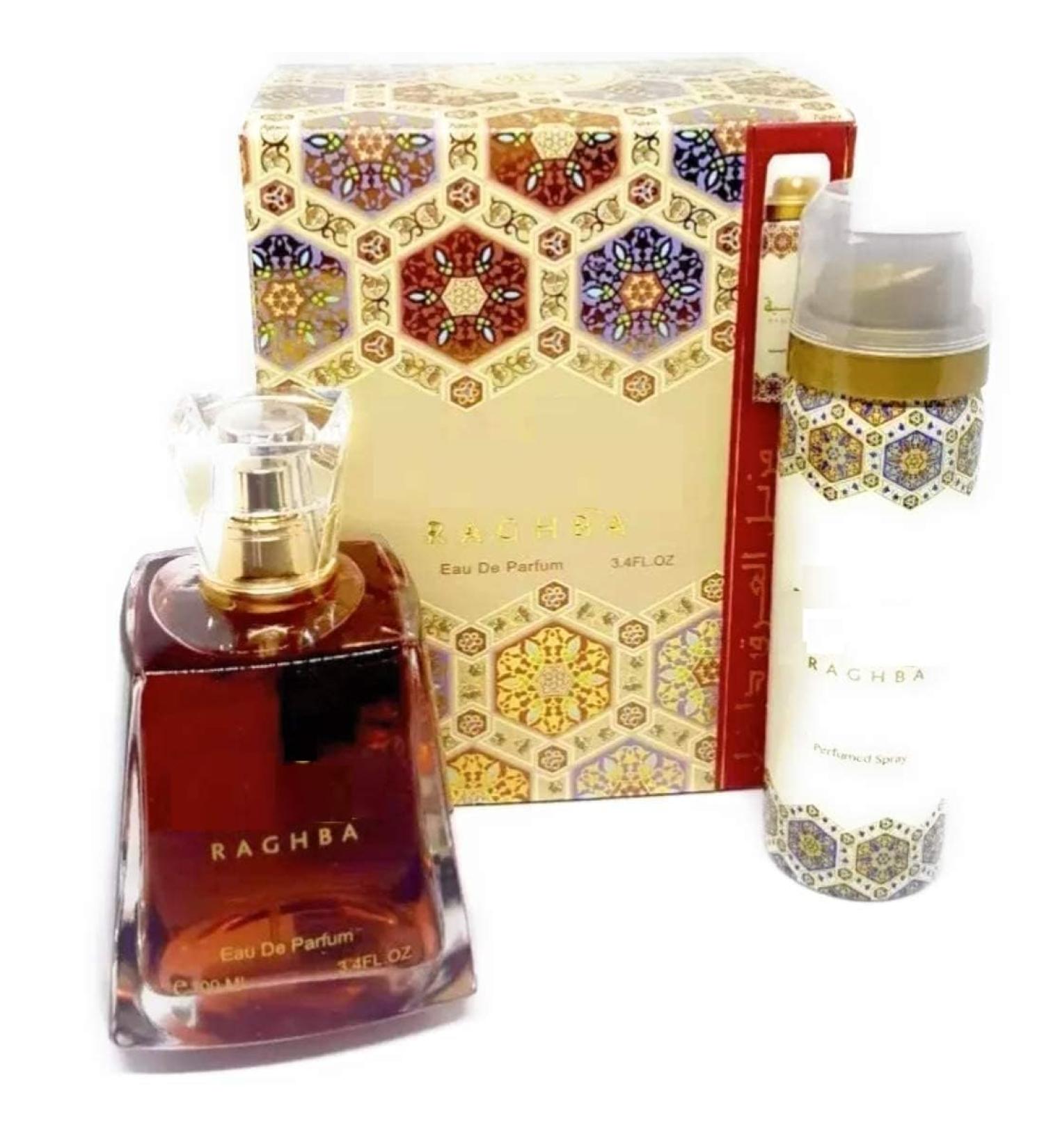 Imported Arabic Raghba Perfume with Raghba Perfumed Deodorant Eau de Parfum - 100 ml (For Men & Women) - Buy Online on GoSupps.com