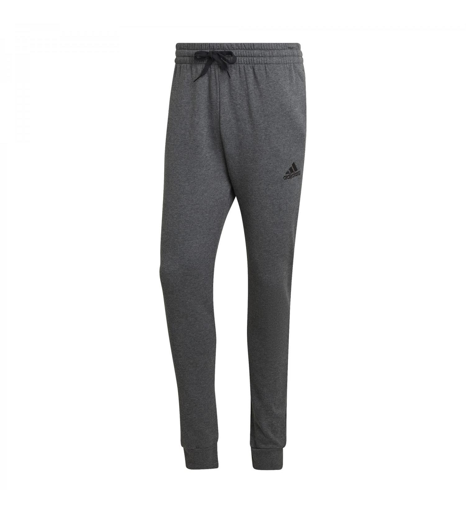 Buy Adidas Men's Essentials Fleece Pants - Dark Grey Heather/Black | Regular Tapered Fit | International Shipping Available - Buy Online on GoSupps.com