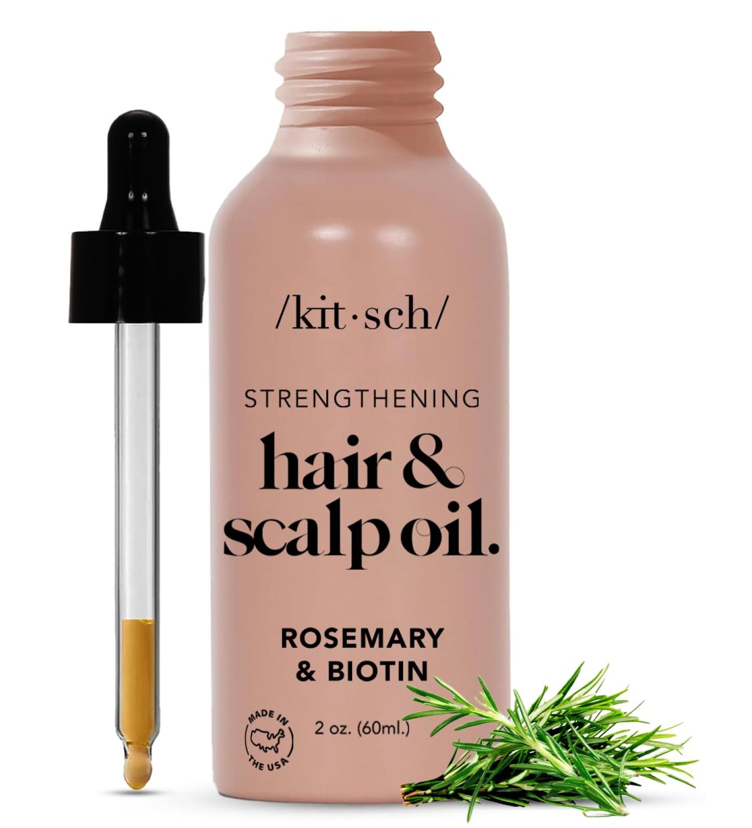 Kitsch Rosemary Oil for Hair Growth - Biotin-Infused Pre-Wash Scalp & Hair Treatment Nourishing & Volumizing Eco-Friendly 60 mL - Buy Online on GoSupps.com