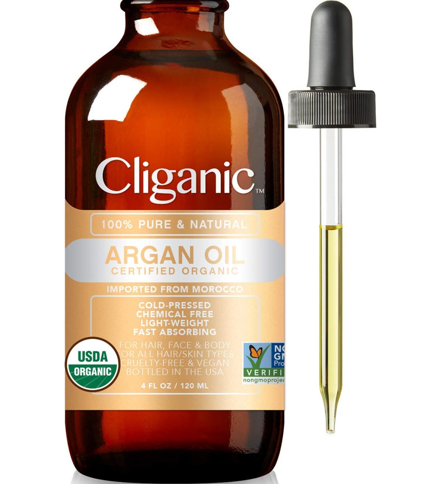 Cliganic 100% Pure Argan Oil | Natural Moisturizer 4 fl oz (120 ml) - Buy Online on GoSupps.com