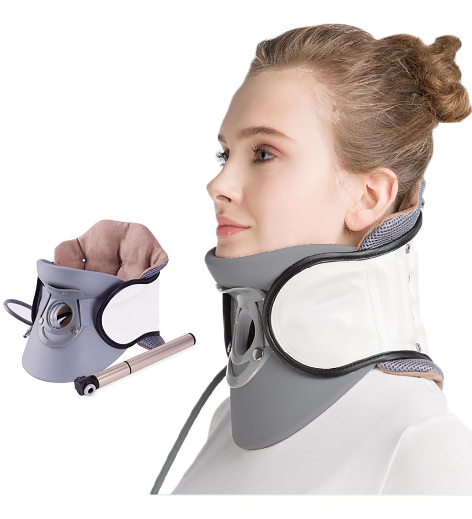 Adjustable Cervical Spine Traction Device - Airbag Neck Collar for Pain Relief & Decompression | 360 Support - Buy Online on GoSupps.com