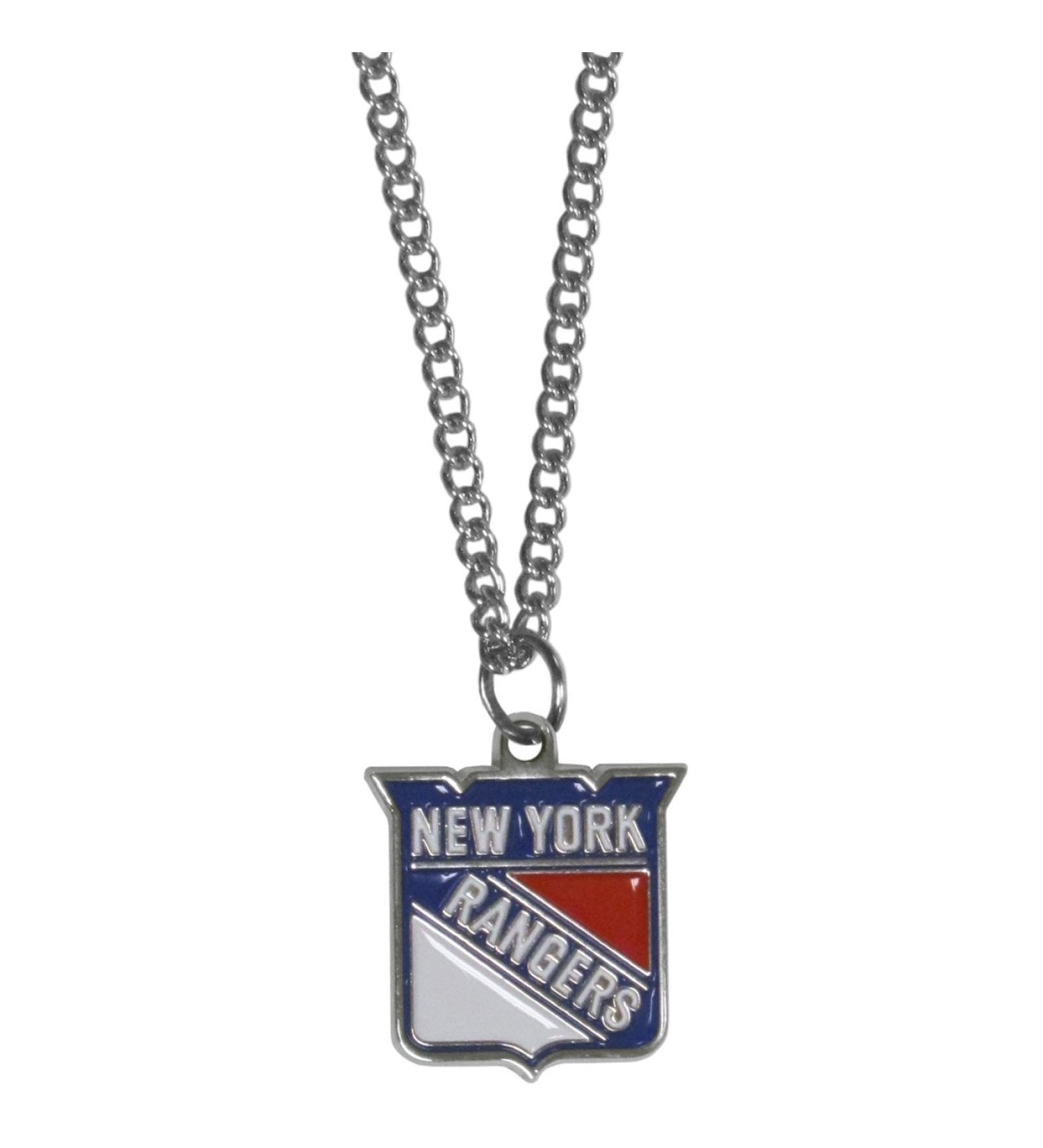 NHL Siskiyou Sports Fan Shop New York Rangers Chain Necklace with Small Charm 22 inch Team Color