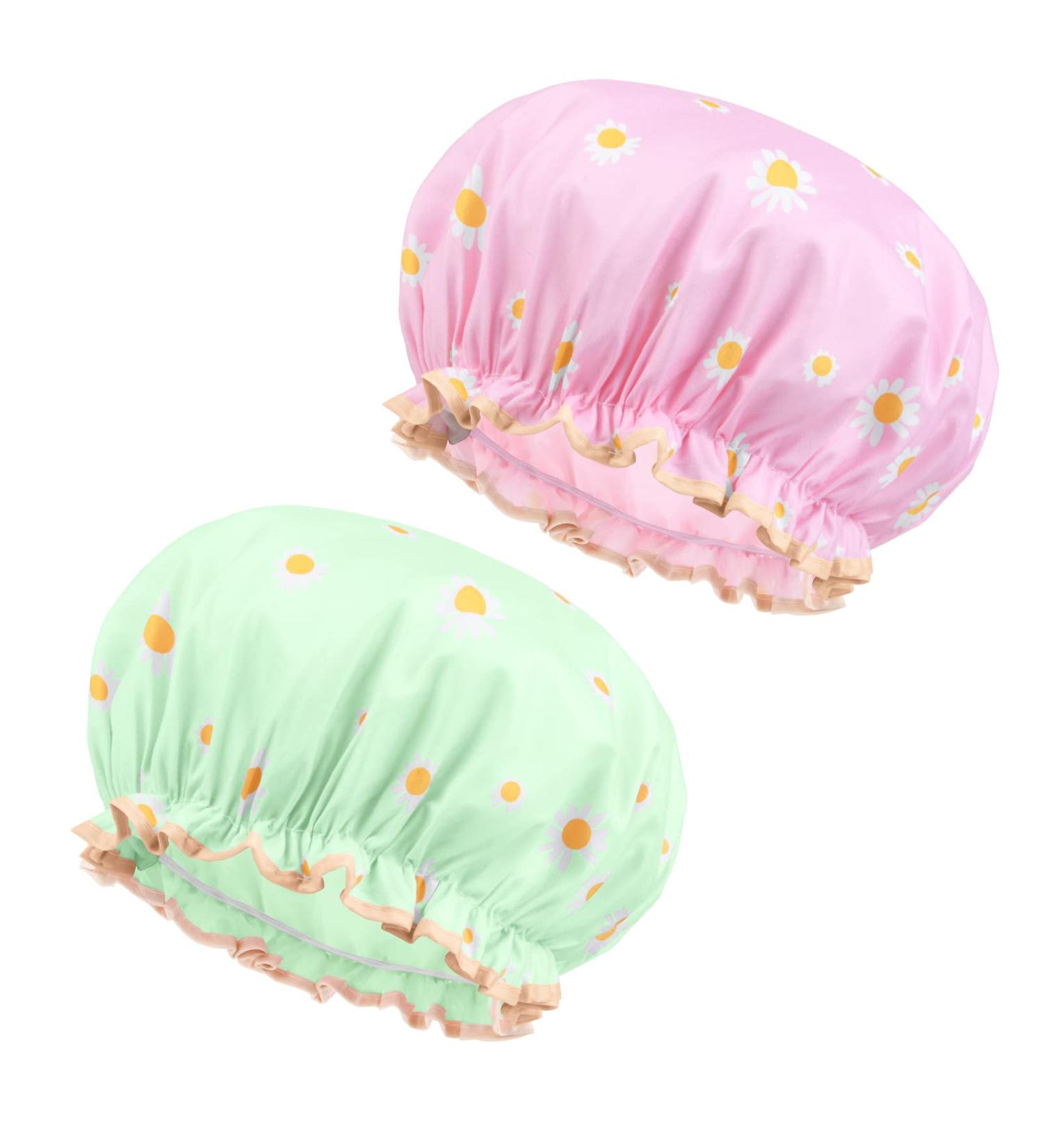 Uraqt Waterproof Shower Hood - 2 Pack Large Elastic Reusable Shower Caps for Women | Perfect for Home Hotel and Travel - Buy Online on GoSupps.com