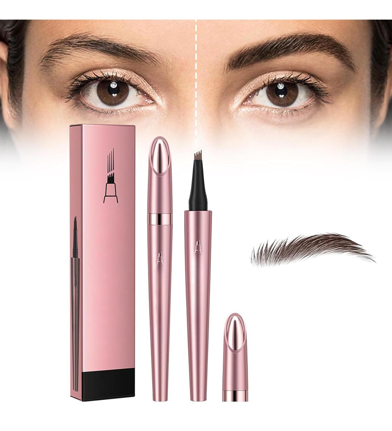 Magic Eyebrow Pencil 4-Tipped Precise Brow Pen 3D Waterproof Microblading Eyebrow Pencil Contouring Pen Waterproof Natural Fine Stroke Magic Eyebrow Pencil for Women and Gril (Light Brown) Dark Brown - Buy Online on GoSupps.com