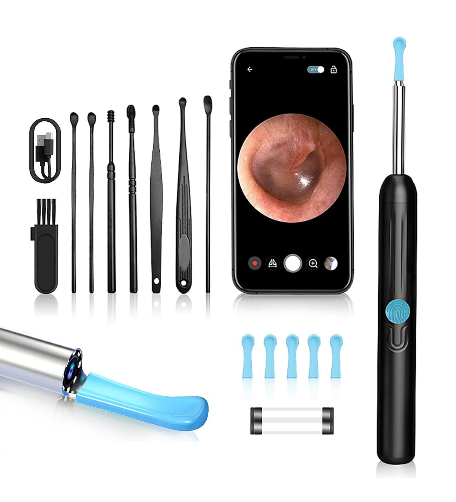 RSRNKXC Ear Wax Removal Kit Earwax Removal Tools with 1080P HD Camera and 6 LED Lights IP67 Waterproof Multi-Purpose 8 Pcs Ear Cleaning Kit Easy to Use Ear Cleaner with Camera for iOS and Android - Buy Online on GoSupps.com