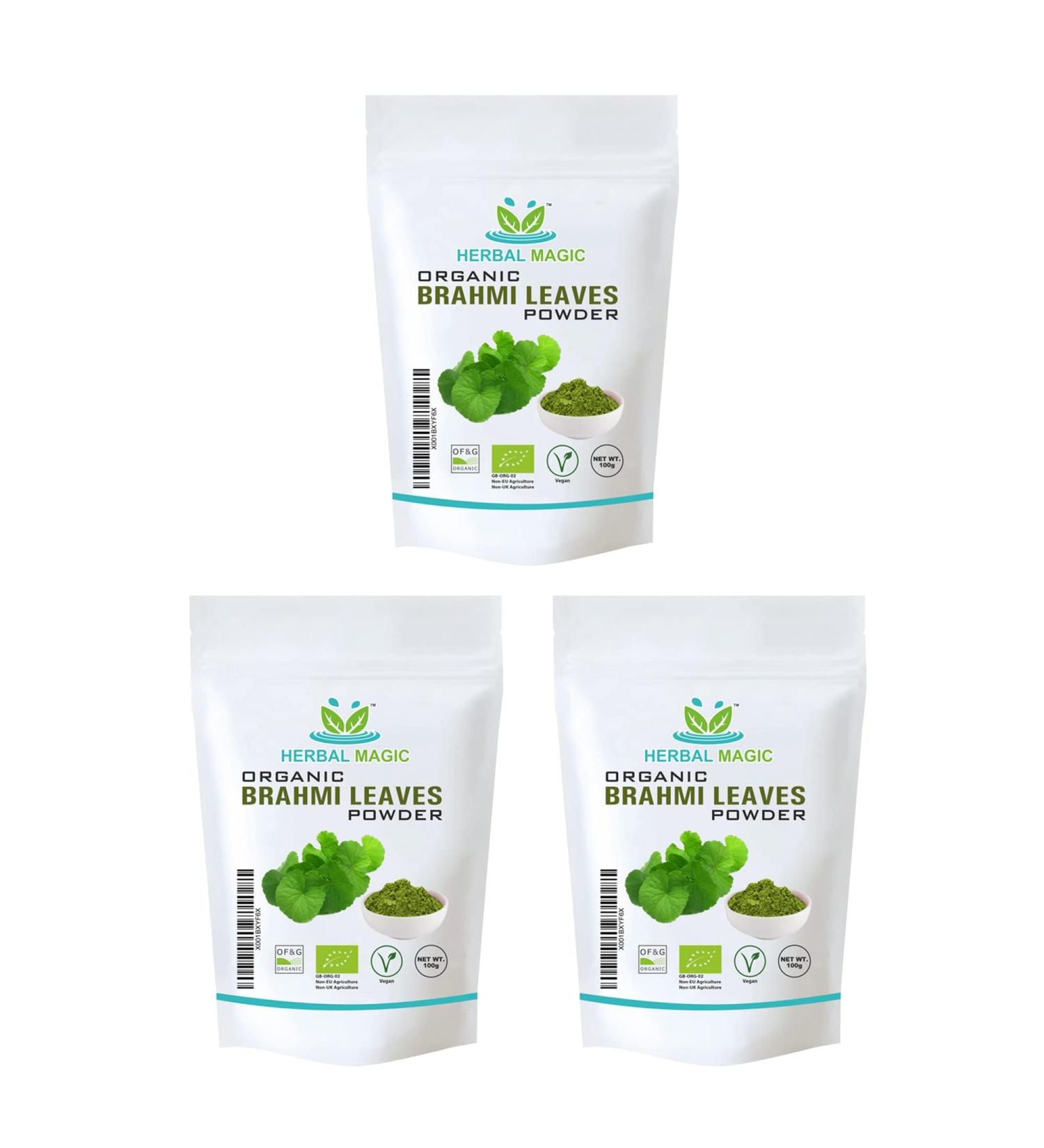 Organic Brahmi Leaf Powder: Ayurvedic Hair & Face Mask - 300g | Baking & Smoothie Essential - Buy Online on GoSupps.com