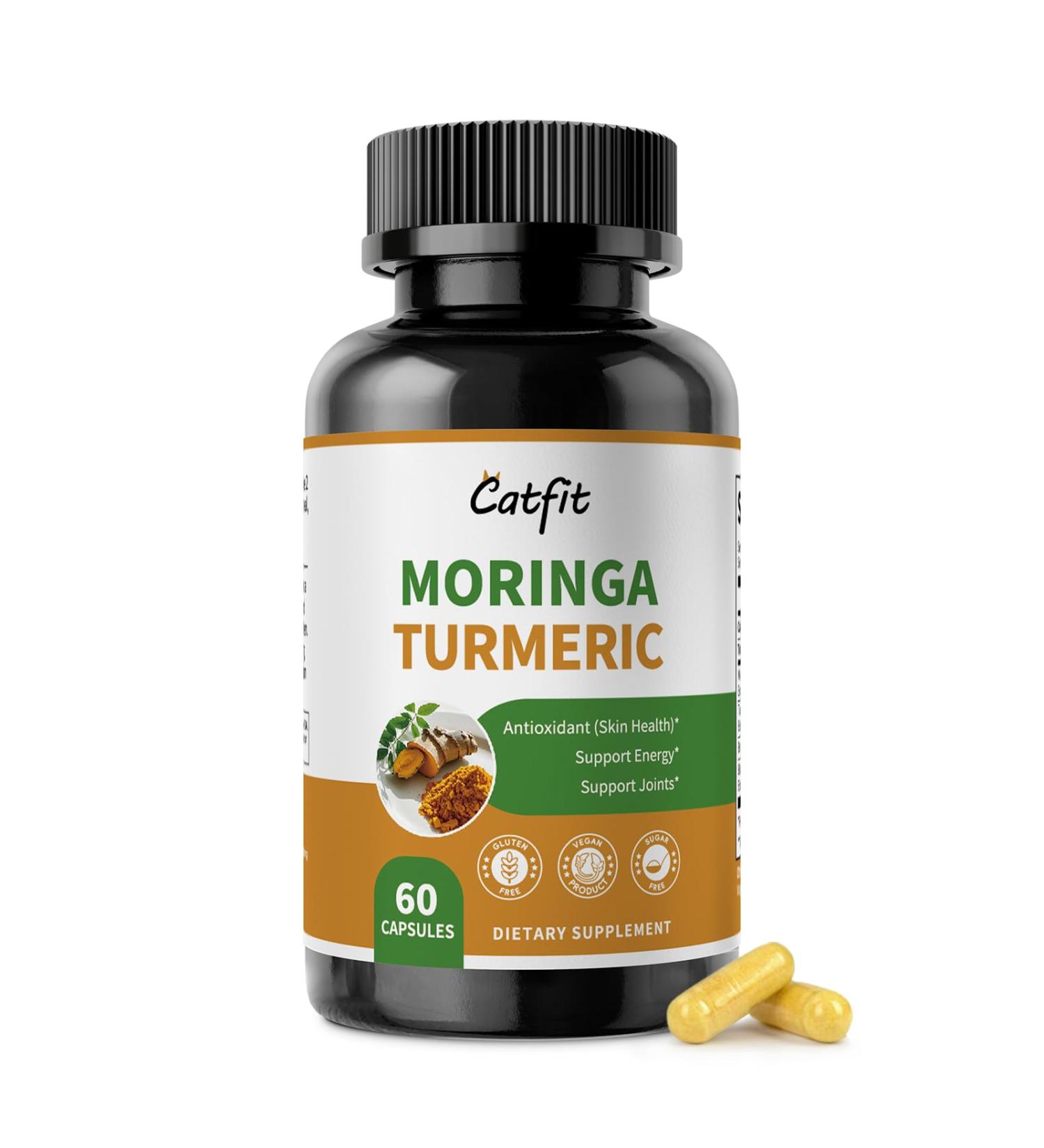 Moringa Capsules 10-in-1 Superfood Supplement Turmeric Curcumin, Bromelain & Black Pepper Supports Mobility & Recovery, Energy, Digestion, Immunity & Skin Vitality Vegan, Non-GMO, Gluten-Free 60 Count (Pack of 1) - Buy Online on GoSupps.com