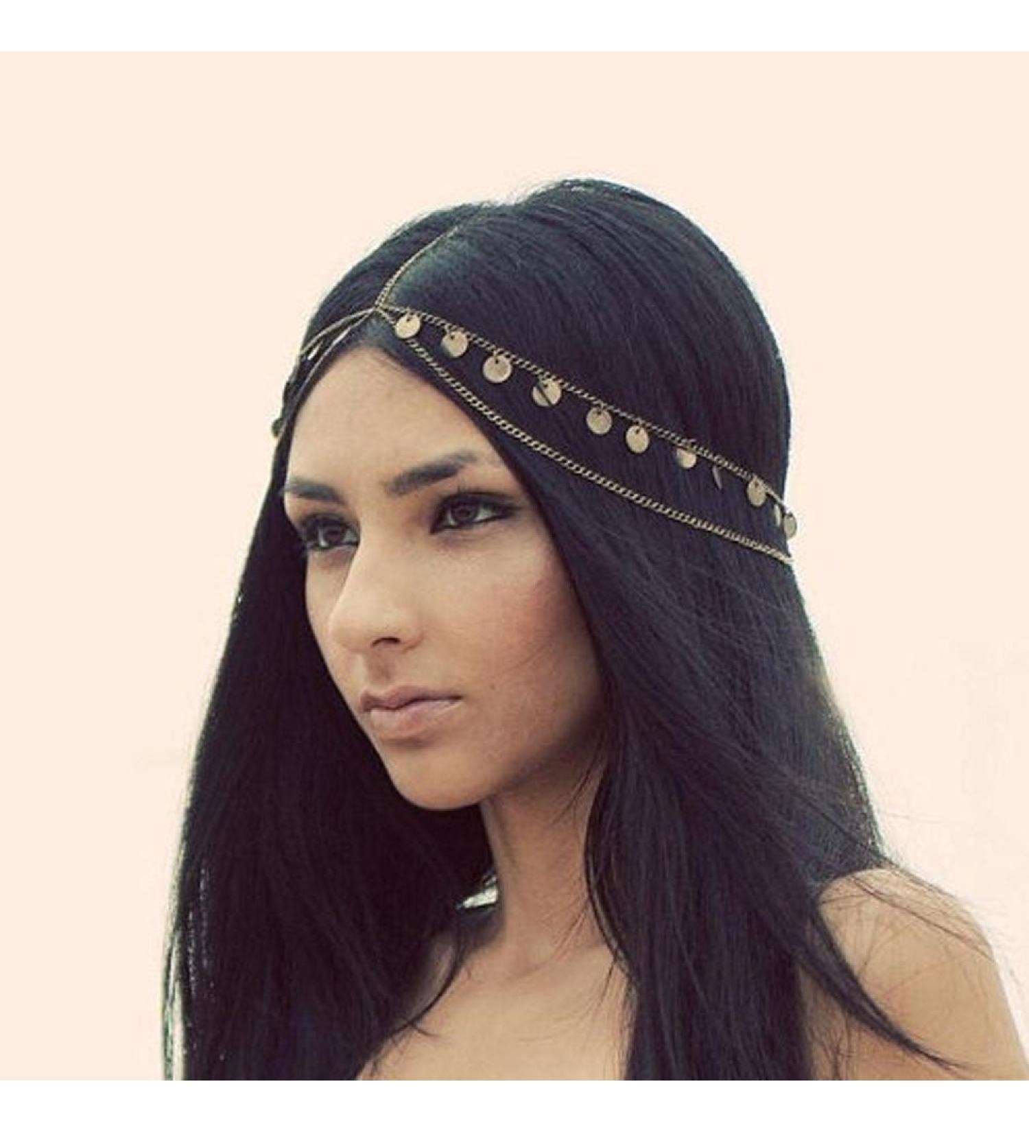 Wekicici Boho Gold Disc Tassel Hair Band for Women and Girls - Coin Headpiece for Parties and Costumes - Buy Online on GoSupps.com