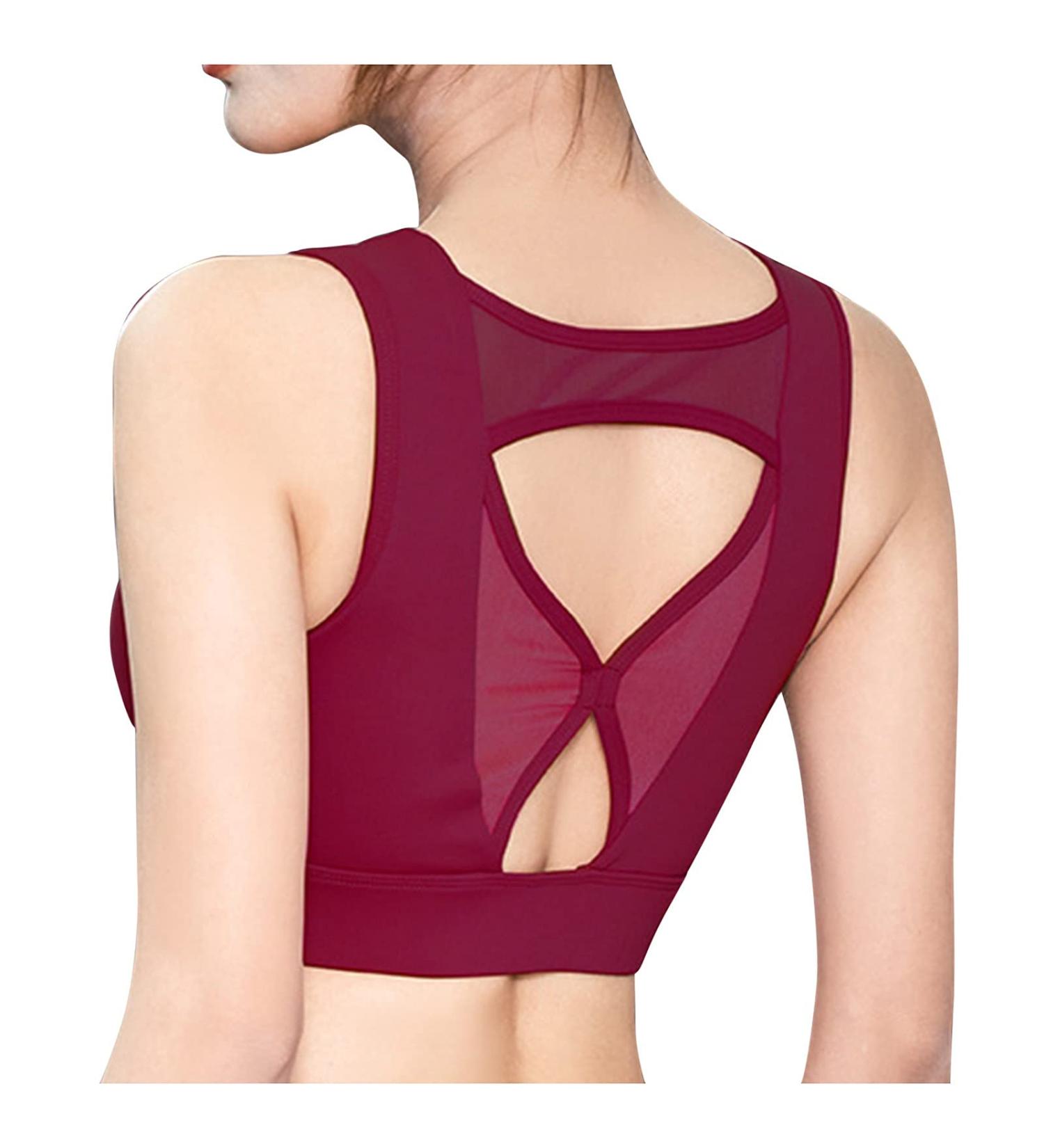 Ronony Women's High Impact Racerback Sports Bra - Padded Seamless Iron-Free & Strong Hold for Active Lifestyle - Buy Online on GoSupps.com