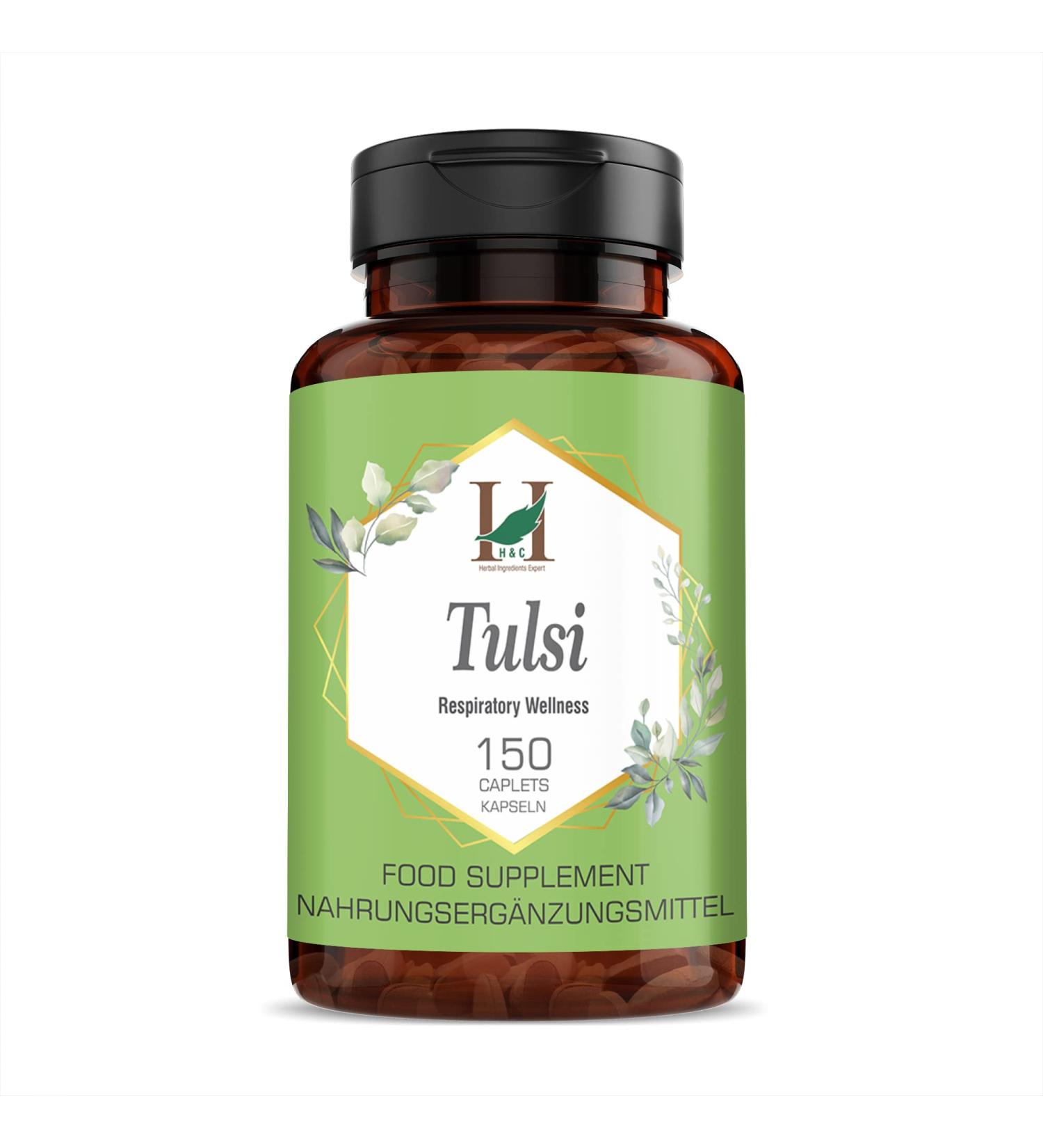 Buy Tulsi Holistic Basil Capsules - 750 mg (150 Capsules) for Respiratory Wellness | International Shipping - Buy Online on GoSupps.com