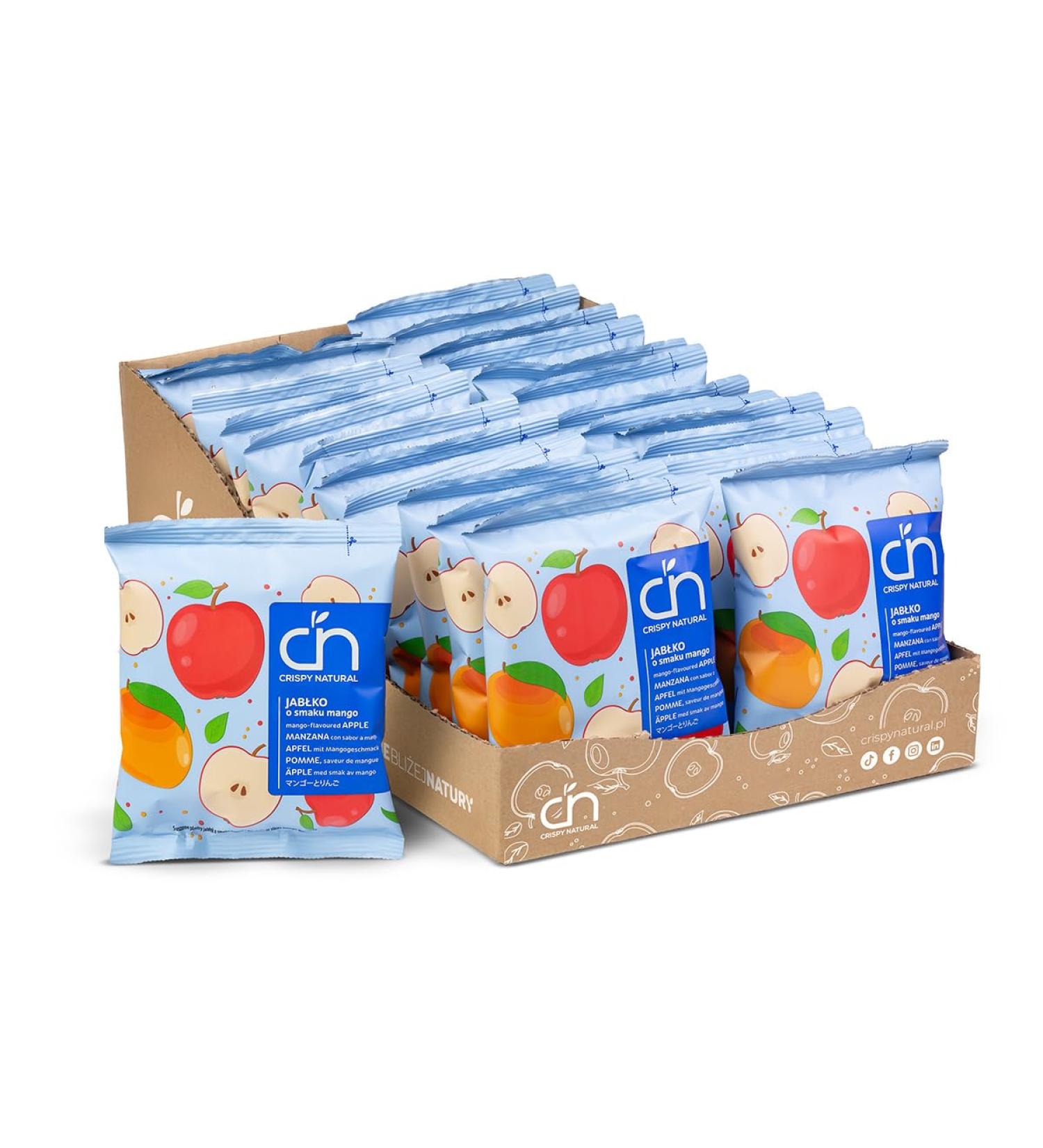  Crispy Natural Crispy Natural Apple Mango Juice 24 x 18g - Natural dried snack without added sugar and gluten. - Buy Online on GoSupps.com