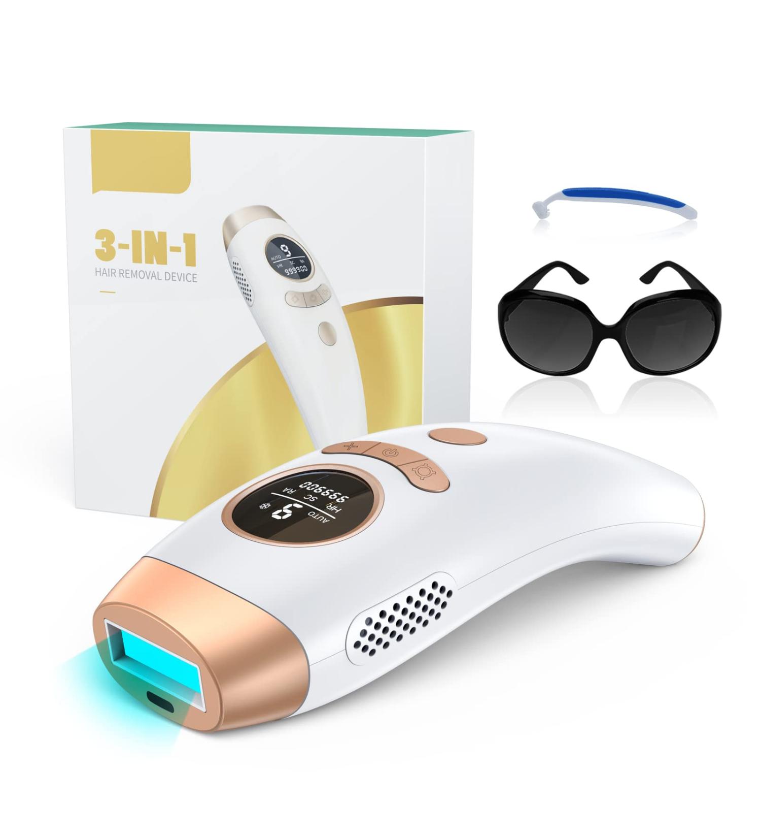IPL Hair Removal Device | Laser Permanent 3-in-1 | 999,900 Flashes | FDA Cleared | Home Use for Women and Men - Buy Online on GoSupps.com