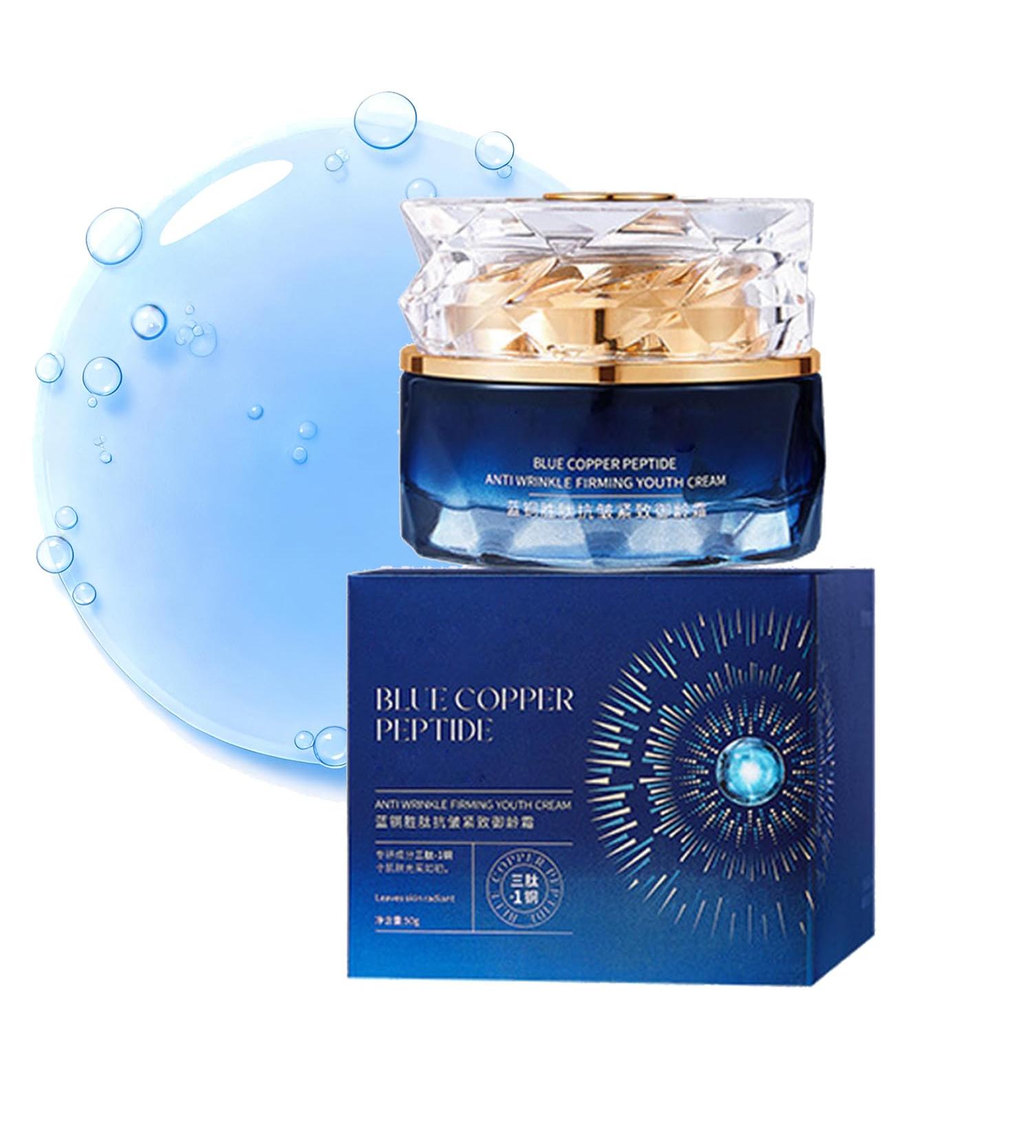 Grospe Blue Copper Peptide Face Cream - GHK-Cu Moisturizer for Wrinkles & Fine Lines Hydrating & Firming Anti-Aging Treatment for Face and Neck 1.7oz - Buy Online on GoSupps.com