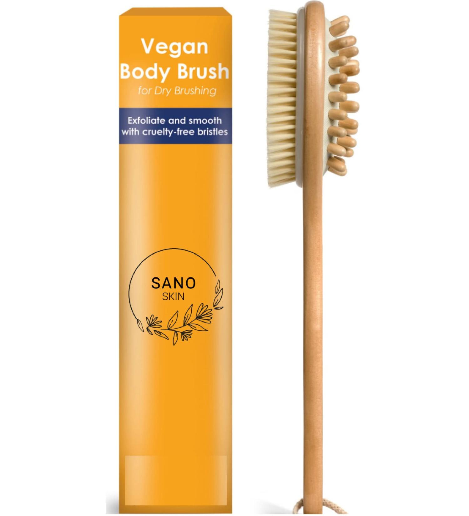 Vegan Dry Brush for Lymphatic Drainage and Cellulite Massage - Cruelty-Free Bristles - Buy Online on GoSupps.com