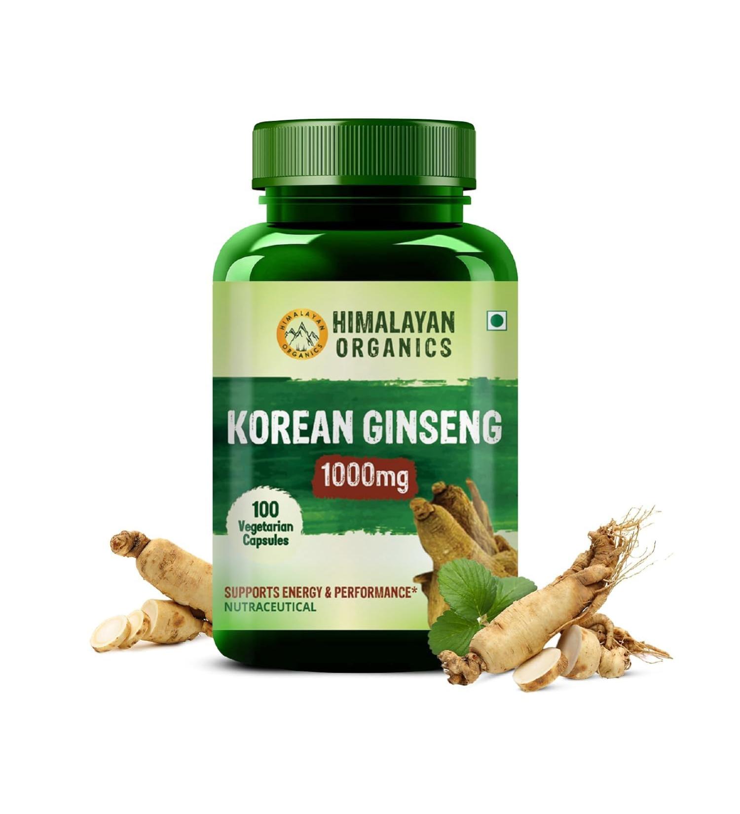 Korean Red Ginseng 1000mg for Men | Supports Brain Function Boosts Immunity Energy & Focus (100 Capsules) - Buy Online on GoSupps.com