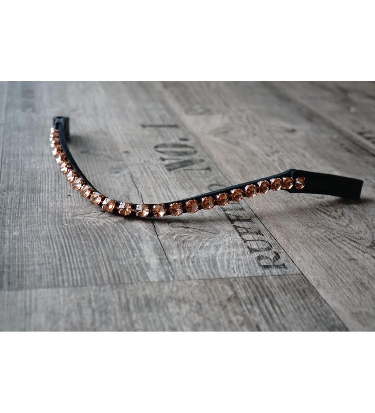 Generic browband with large stones Warmblood Thoroughbred Warmblood XL (Warmblood 43 cm rose gold) Warmblood 43 cm rose gold