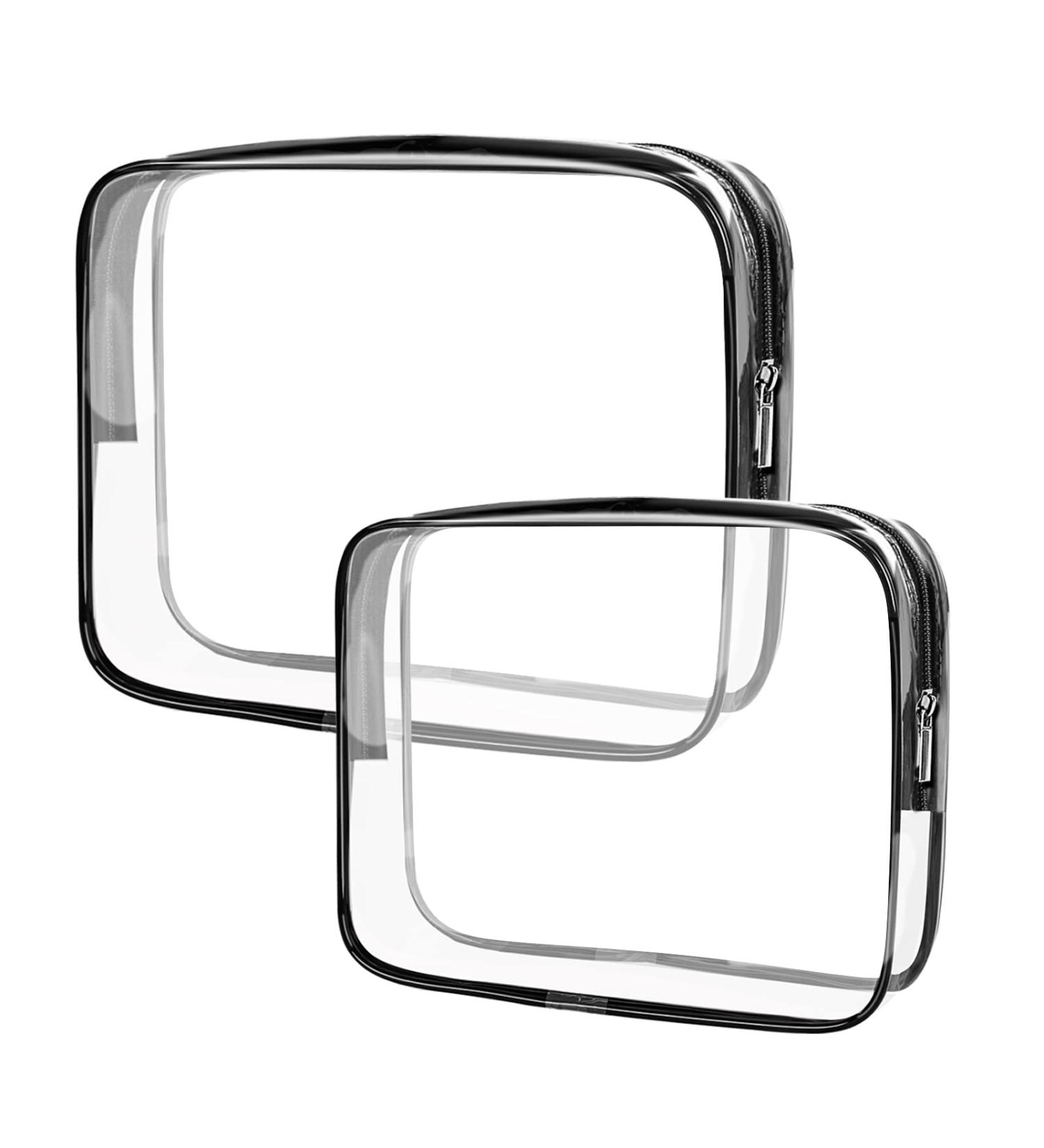 APREUTY Clear Makeup Bags Set - TSA Approved 2Pcs Portable Cosmetic Pouches for Travel, Black - Buy Online on GoSupps.com
