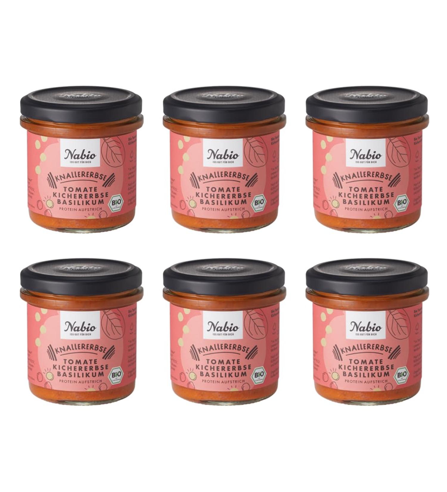 Nabio Protein Spread Chickpea Tomato - Pack of 6 (6 x 140g) | Nutritious & Delicious International Shipping - Buy Online on GoSupps.com