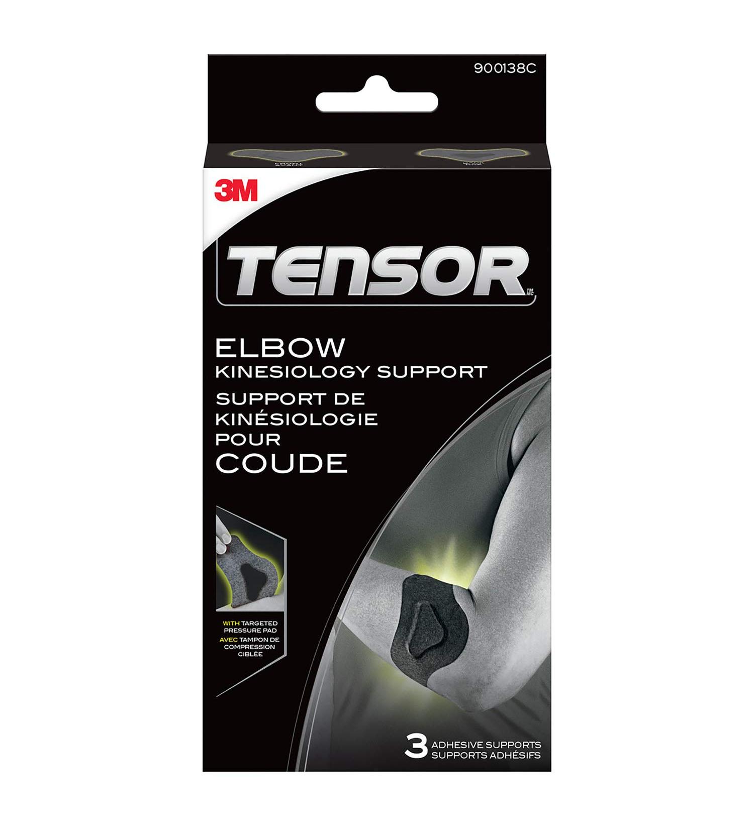 Tensor Kinesiology Elbow Support Pre-Cut Adhesive Athletic Support Brace Alternative 3 Pack - Buy Online on GoSupps.com