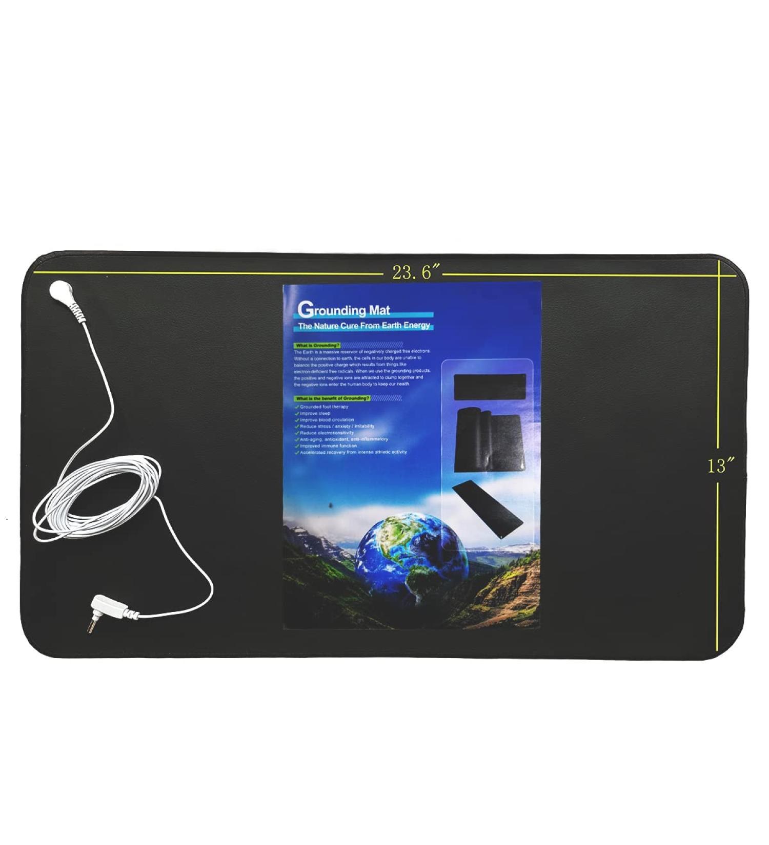 15ft Grounding Mat Kit with Straight Cord - Use for Ground Foot Mats, Computer Mat, Sleep Mat, Pet - 23.6 x 13 - Buy Online on GoSupps.com