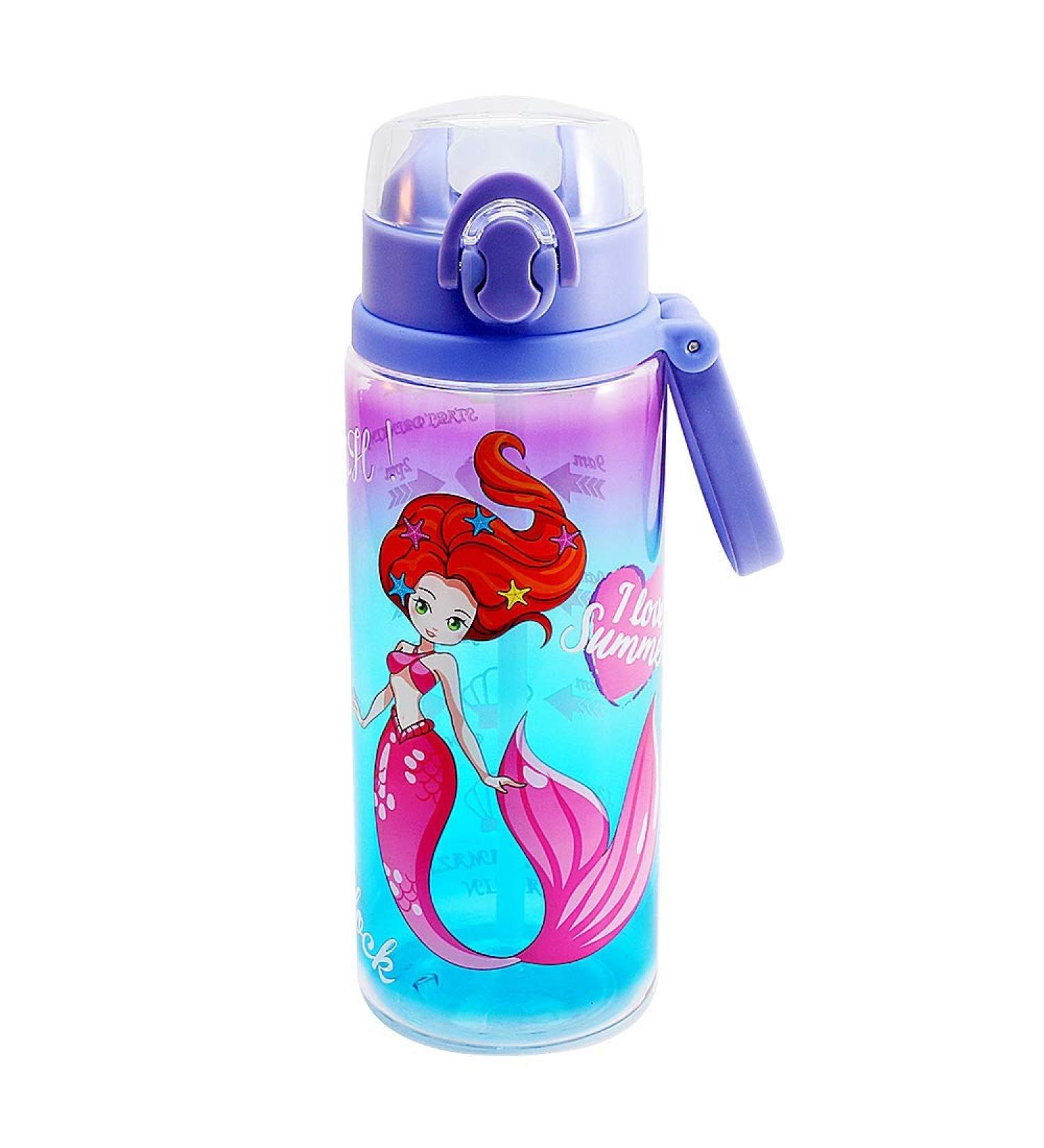 Home Tune 23oz Kids Mermaid Water Bottle - BPA Free Tritan, Wide Mouth, Leak-Proof, Lightweight - Time Marker, Auto Flip Cap, Secure Lock - for Girls & Boys - Buy Online on GoSupps.com