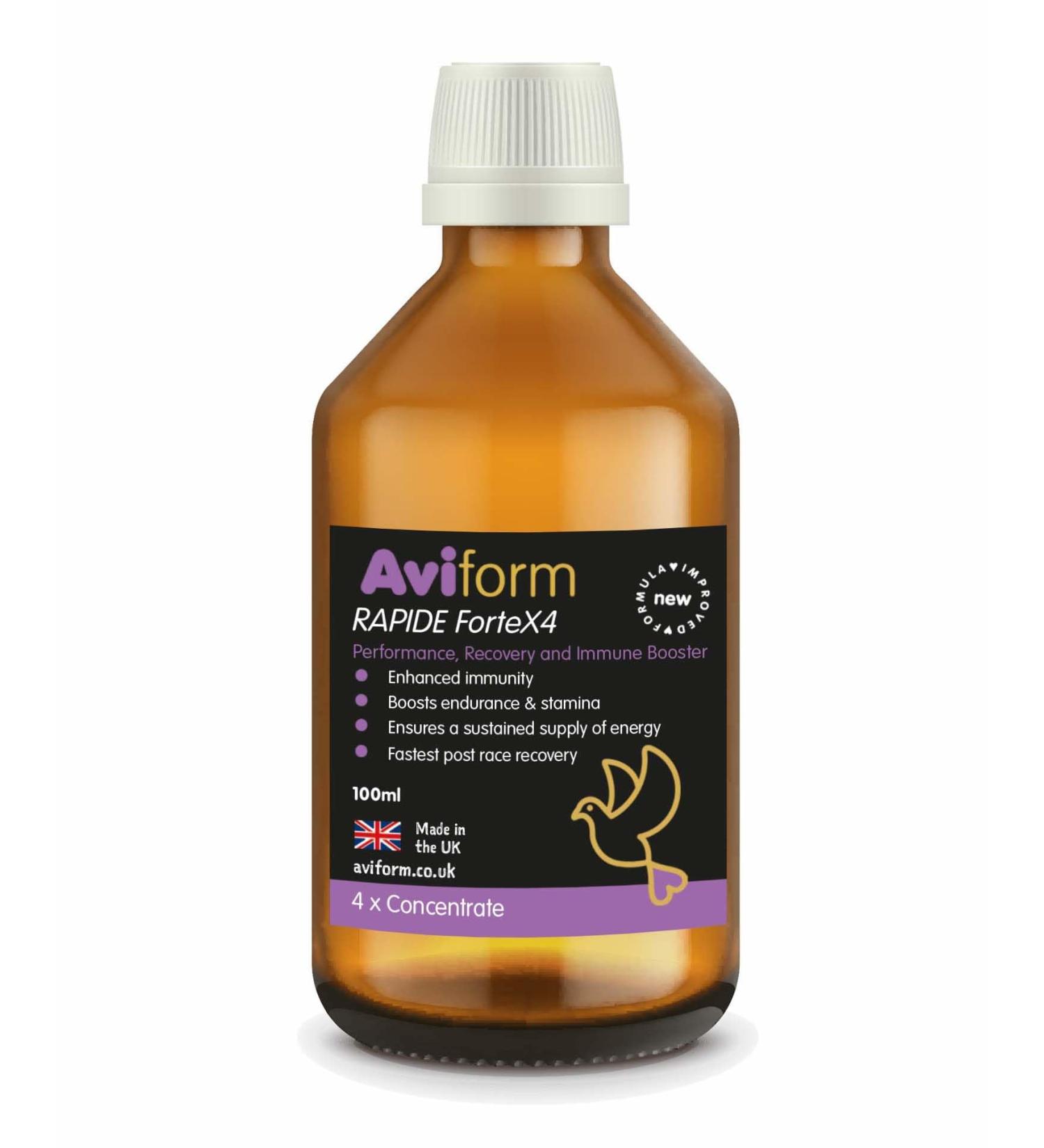 Aviform RAPIDE ForteX4 - Supplement for Racing Pigeons - Improve Stamina Endurance Recovery and Immunity (100ml)