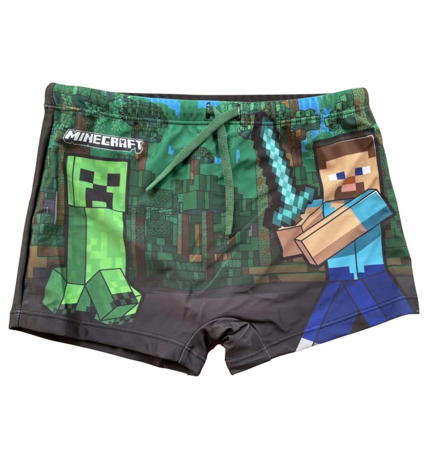 Minecraft Swim Shorts with Elastic Waistband and Drawstring 140 Black